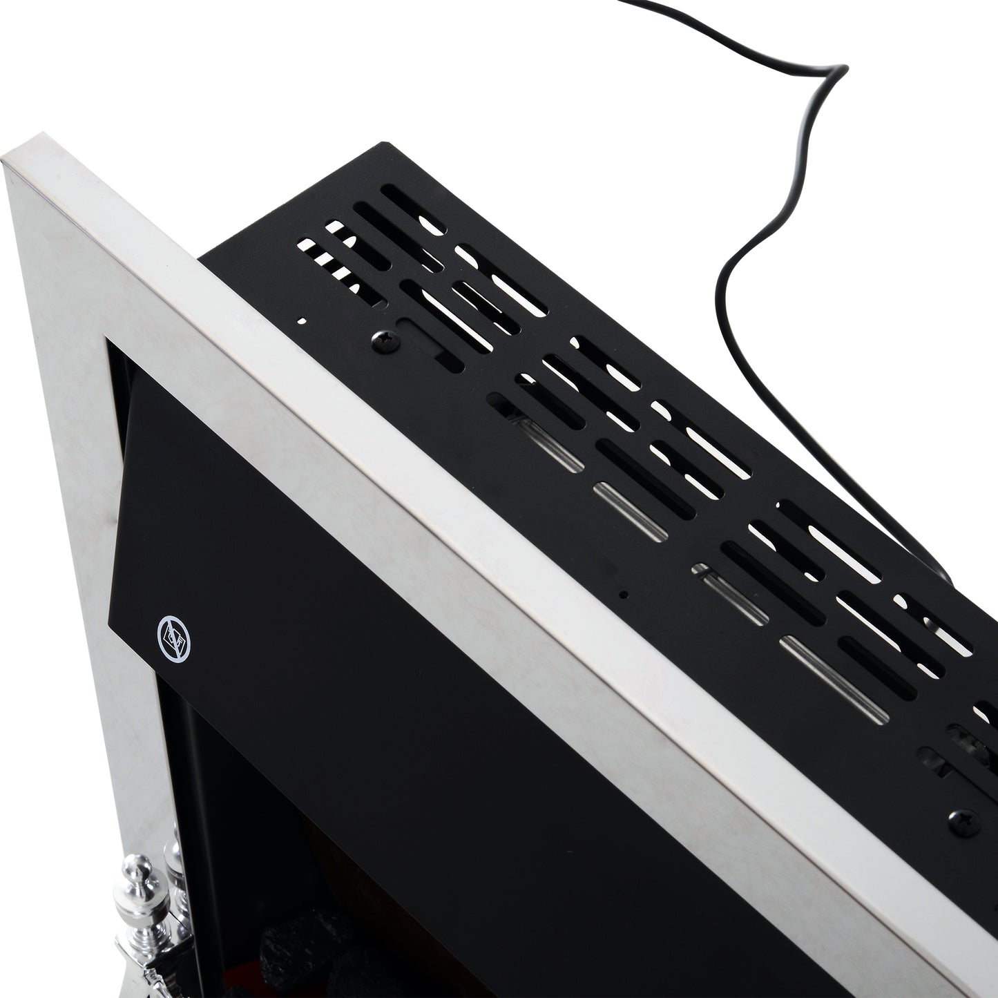 HOMCOM Contemporary Electric Fireplace Coal Burning Flame Effect Inset Fire Place Space Heater Glass View LED Lighting with Remote Control, 1000W/2000W