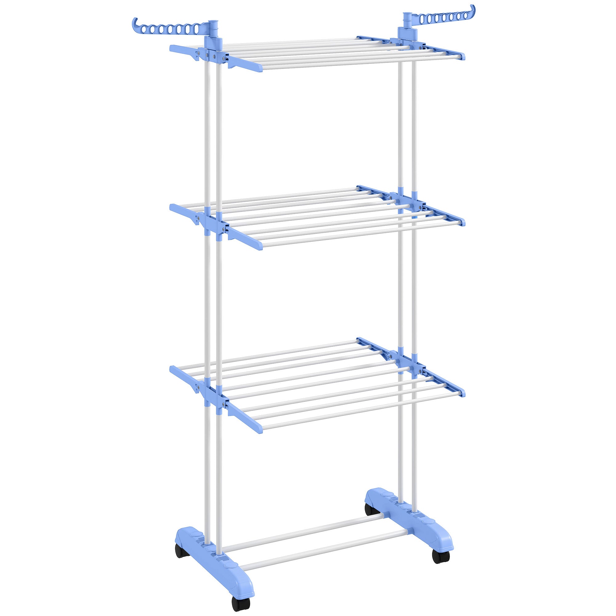 HOMCOM Foldable Clothes Drying Rack, 4-Tier Steel Garment Laundry Rack ...