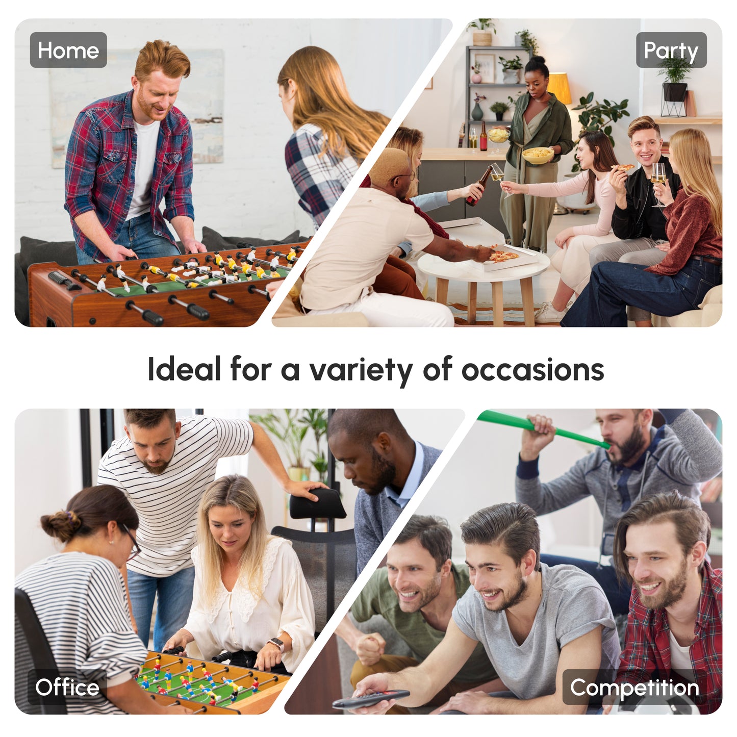 HOMCOM Football Table Heavy Duty 84.5cm for Arcades, Pub, Game Room, 8 Rods, 2 Foosballs