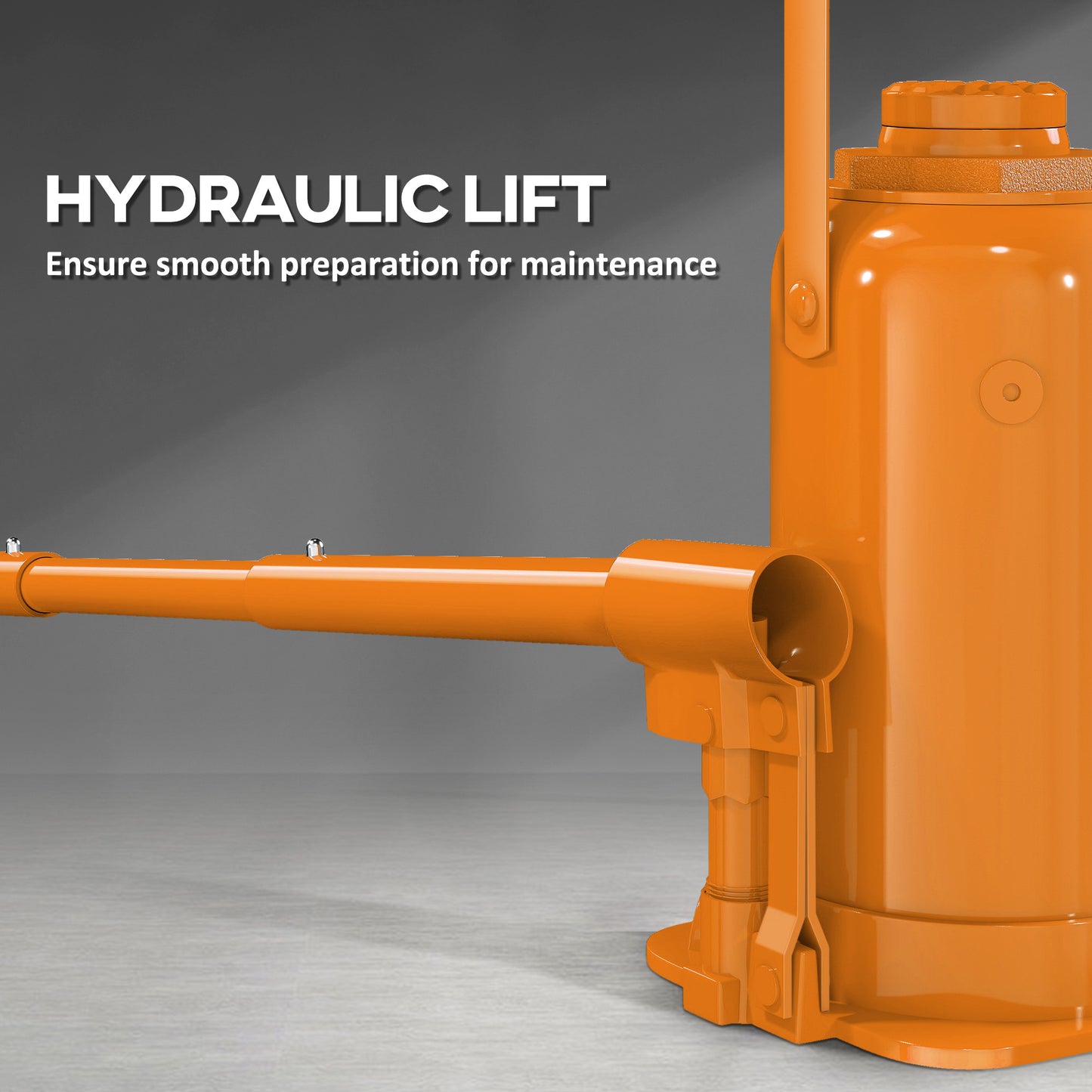 HOMCOM 12 Tonne Hydraulic Bottle Jack with 19-37 cm Lifting Range, Heavy Duty Portable Compact Car Jack Lift with Saddle and 3 Section Handle for Pickup, Truck, Auto Repair Maintenance, Orange