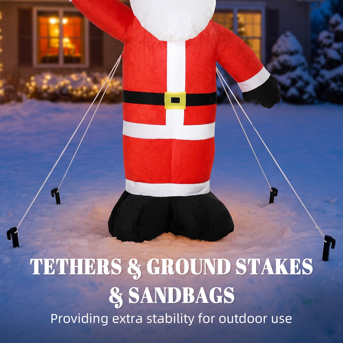 Outsunny 5ft Christmas Inflatable Velvet Look Santa Claus with Welcoming Gesture