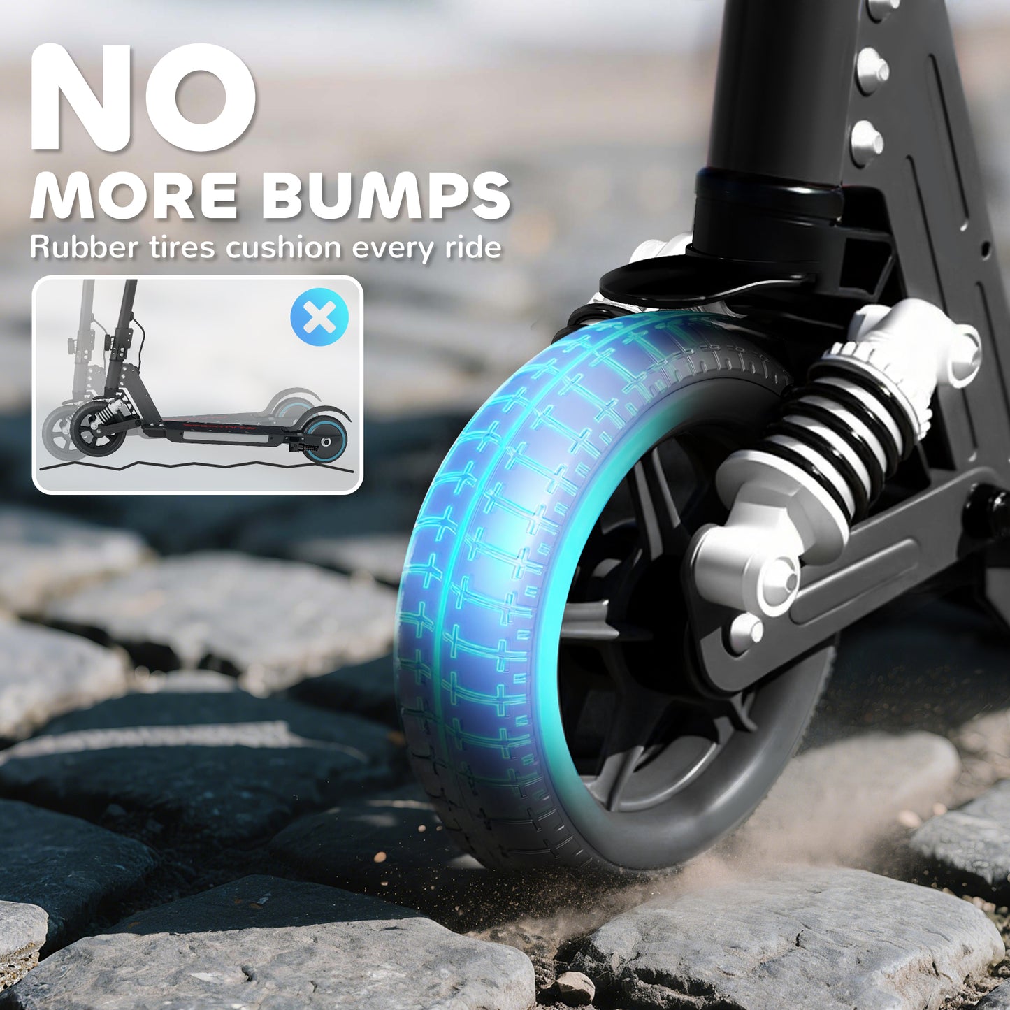 SPORTNOW Folding Electric Scooter for Kids, with Dual Brakes, Front Suspension, LED Colourful Lights, Black