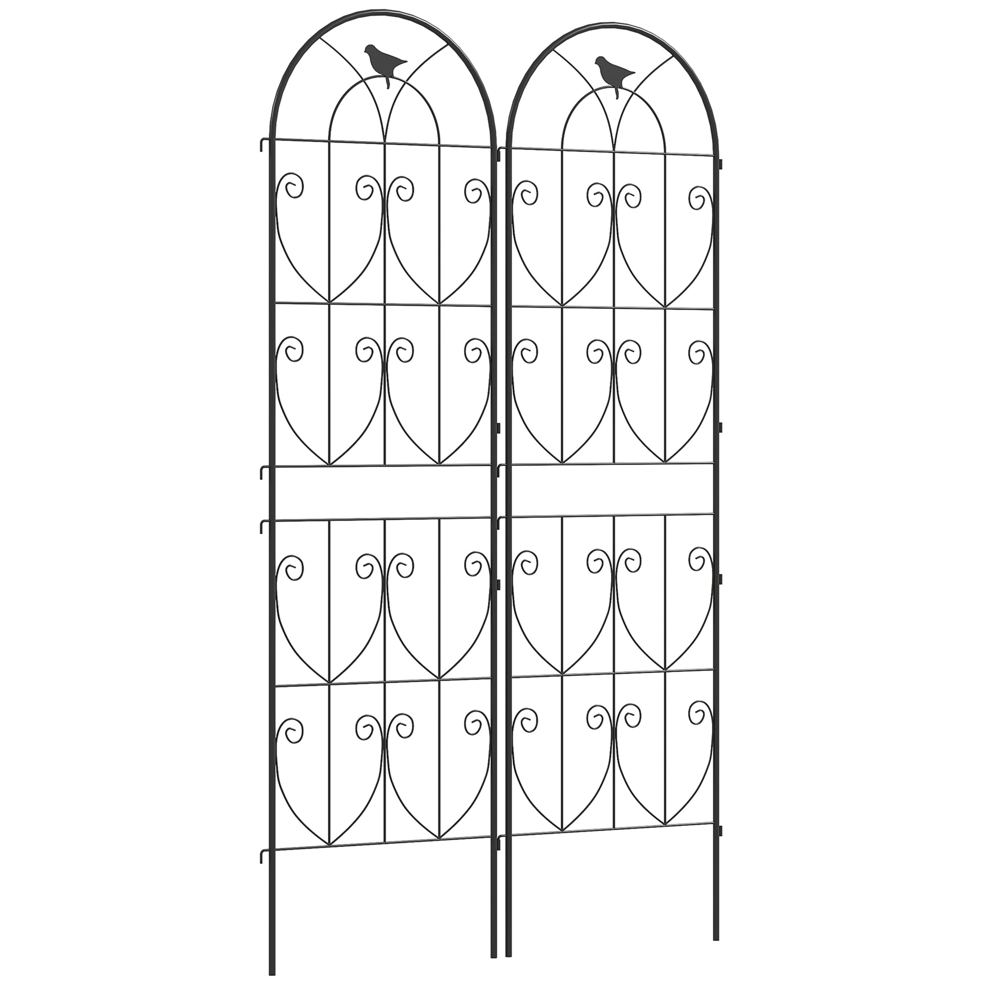 Outsunny Set of 2 Garden Trellis, Metal Fence Panels for Climbing Outdoor Plants, Flowers, 180 x 50cm Default Title