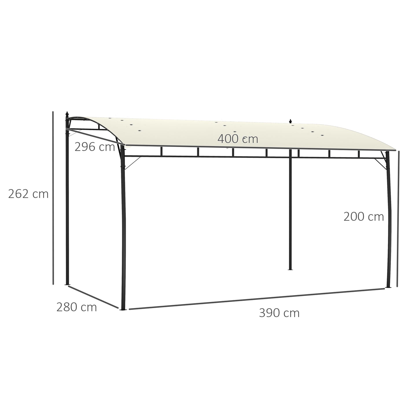 Outsunny 3 x 4m Metal Frame Pergola - Cream