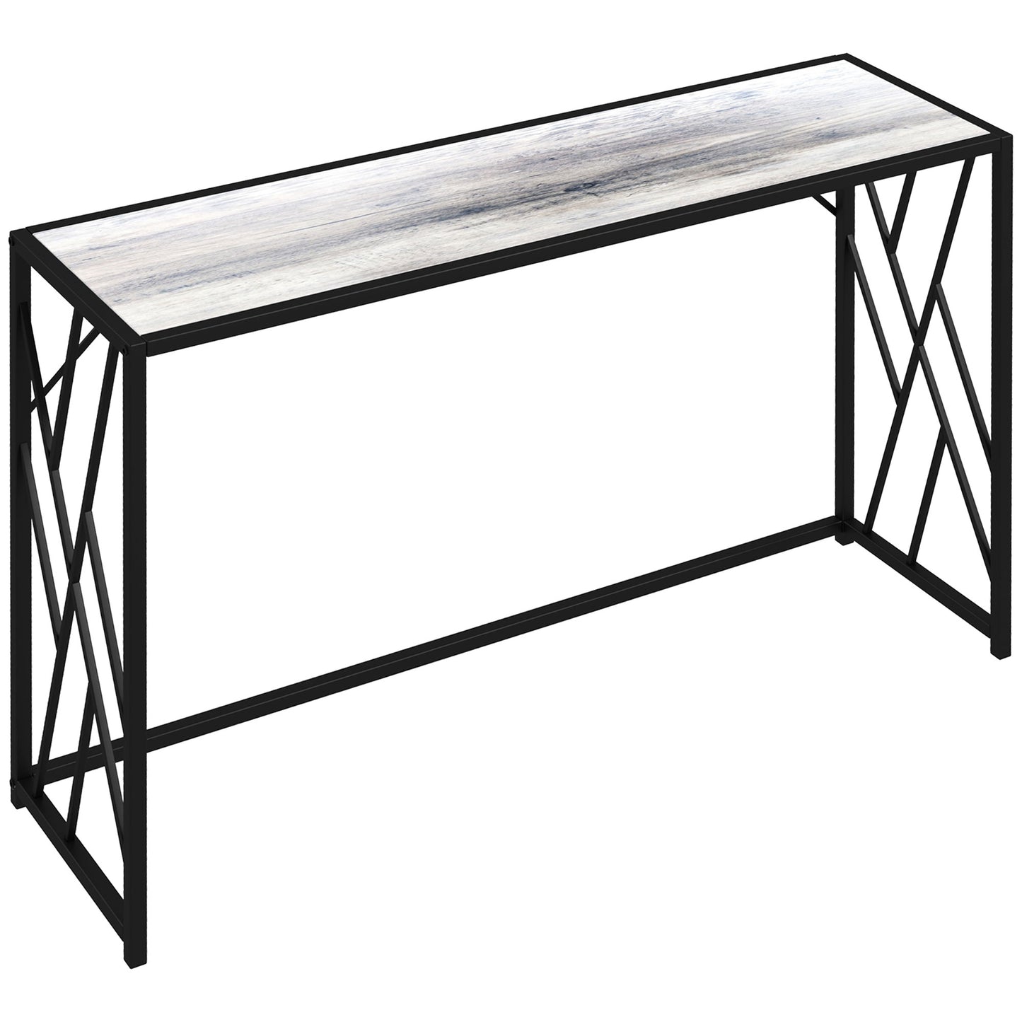 HOMCOM Console Table, Industrial Sofa Table with Metal Frame for Living Room, Hallway, 120Â cm, Grey