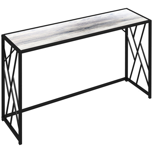 HOMCOM Console Table, Industrial Sofa Table with Metal Frame for Living Room, Hallway, 120Â cm, Grey