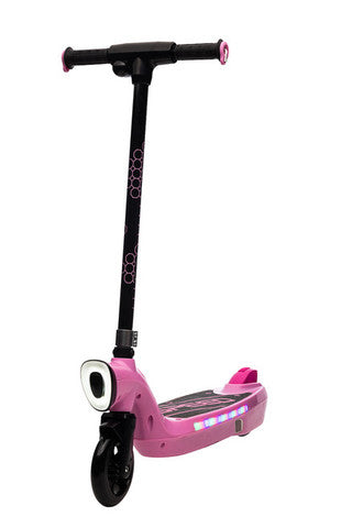 Prizm Kids 12V Electric Scooter with Flashlights and Headlight (Pink)