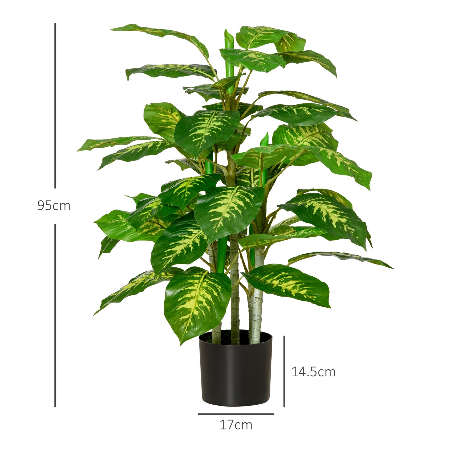 HOMCOM 2 PCs Artificial Evergreen Tree Fake Decorative Plant in Nursery Pot for Indoor Outdoor DÃ©cor, Green