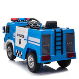 Police Engine 12V Electric Ride On Truck Blue