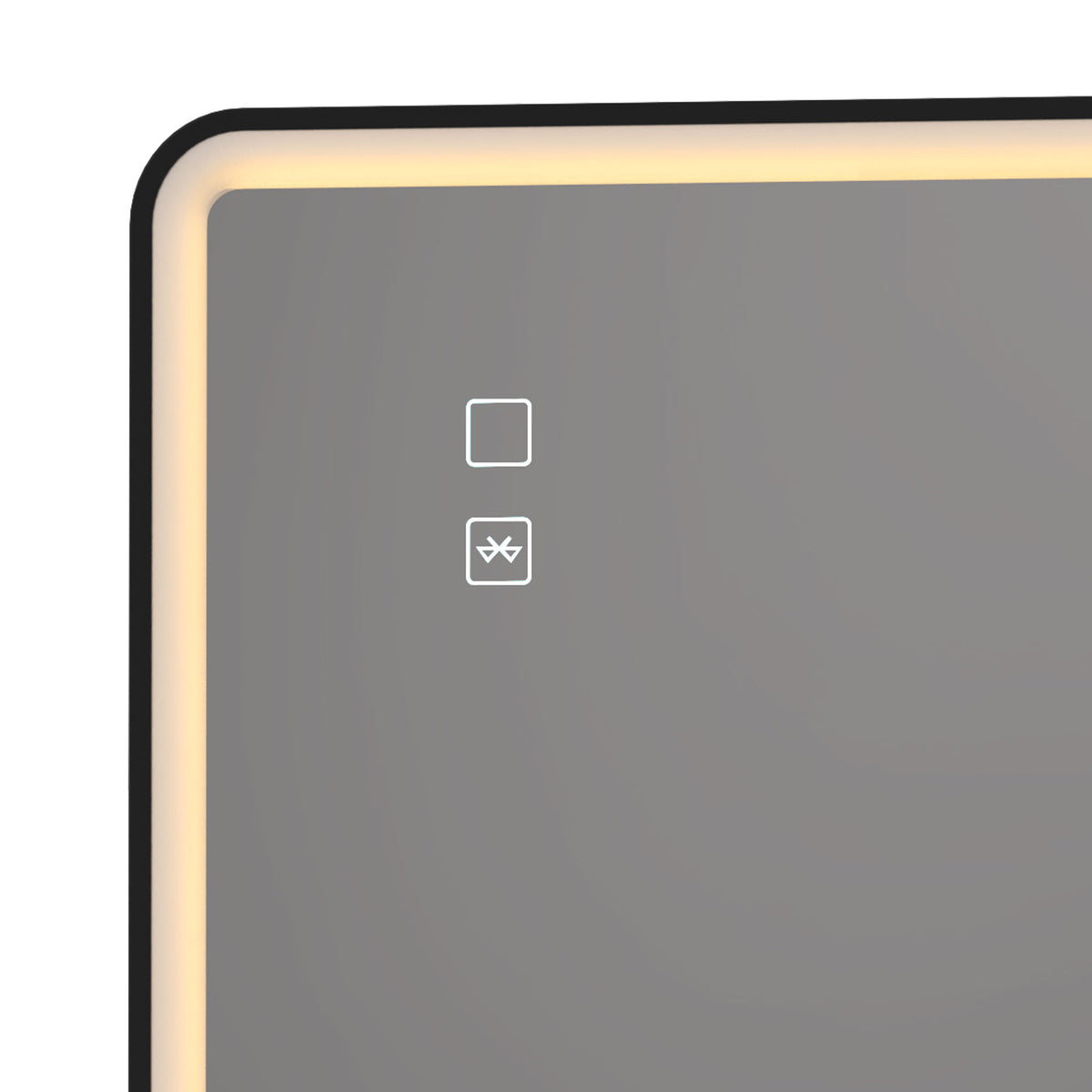 HOMCOM Bathroom Mirror with LED Lights, 100x70cm Rectangle Bathroom Mirror, Dimmable, Bluetooth, Anti-Fog, Black