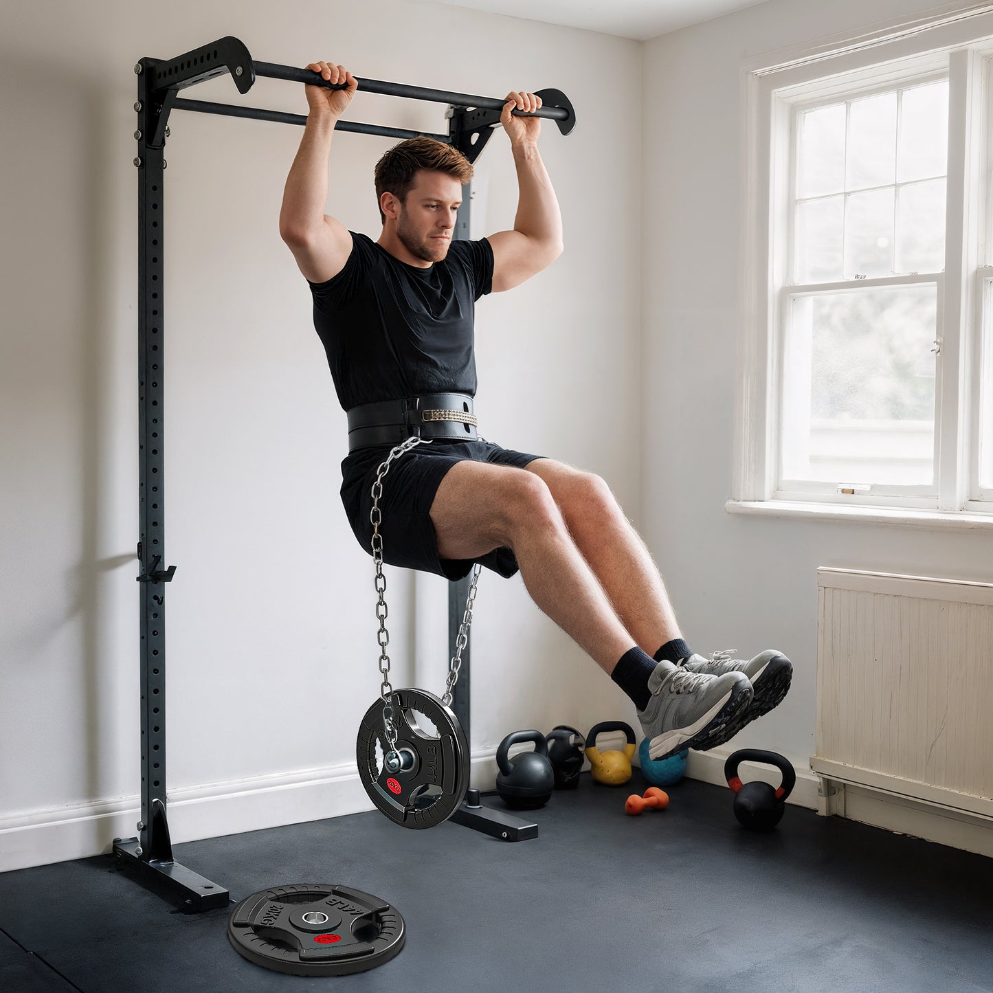 SPORTNOW Olympic Weight Plate, 2"/5cm Weight Disc with Tri-Grips, 20kg Dumbbell Plate for Weightlifting and Strength Training Home Gym Fitness Workout, Black