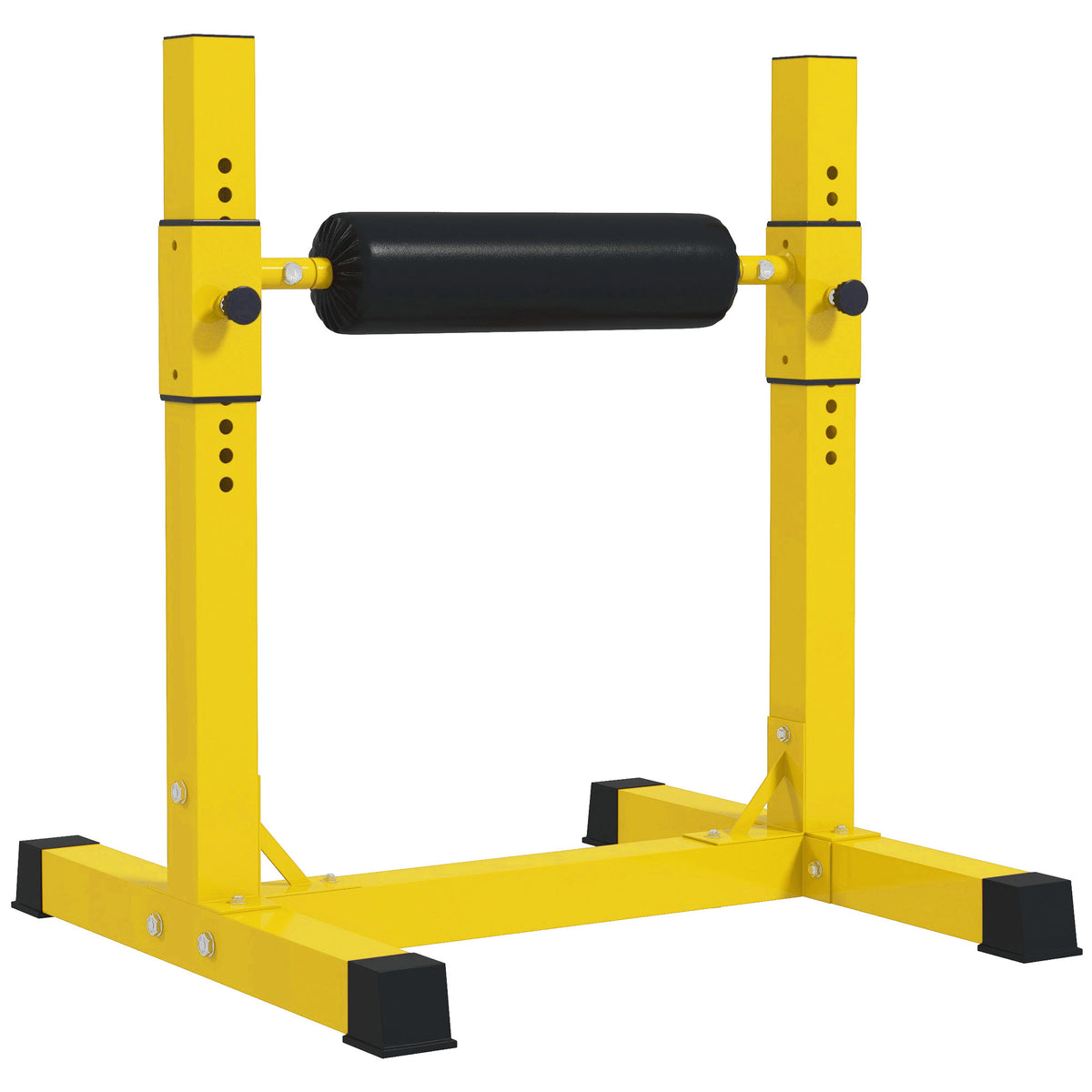 SPORTNOW Bulgarian Split Squat Stand, 12-Level Adjustable Single Leg Squat Machine with Foam Roller and Anti-Slip Pads for Lower Body Strength Training, Yellow Default Title