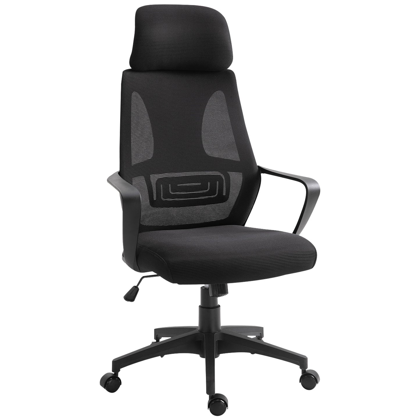 Vinsetto Ergonomic Office Chair, High Back Computer Chair, Mesh Desk Chair with Lumbar Support, Headrest, Wheel, Adjustable Height, Black Default Title