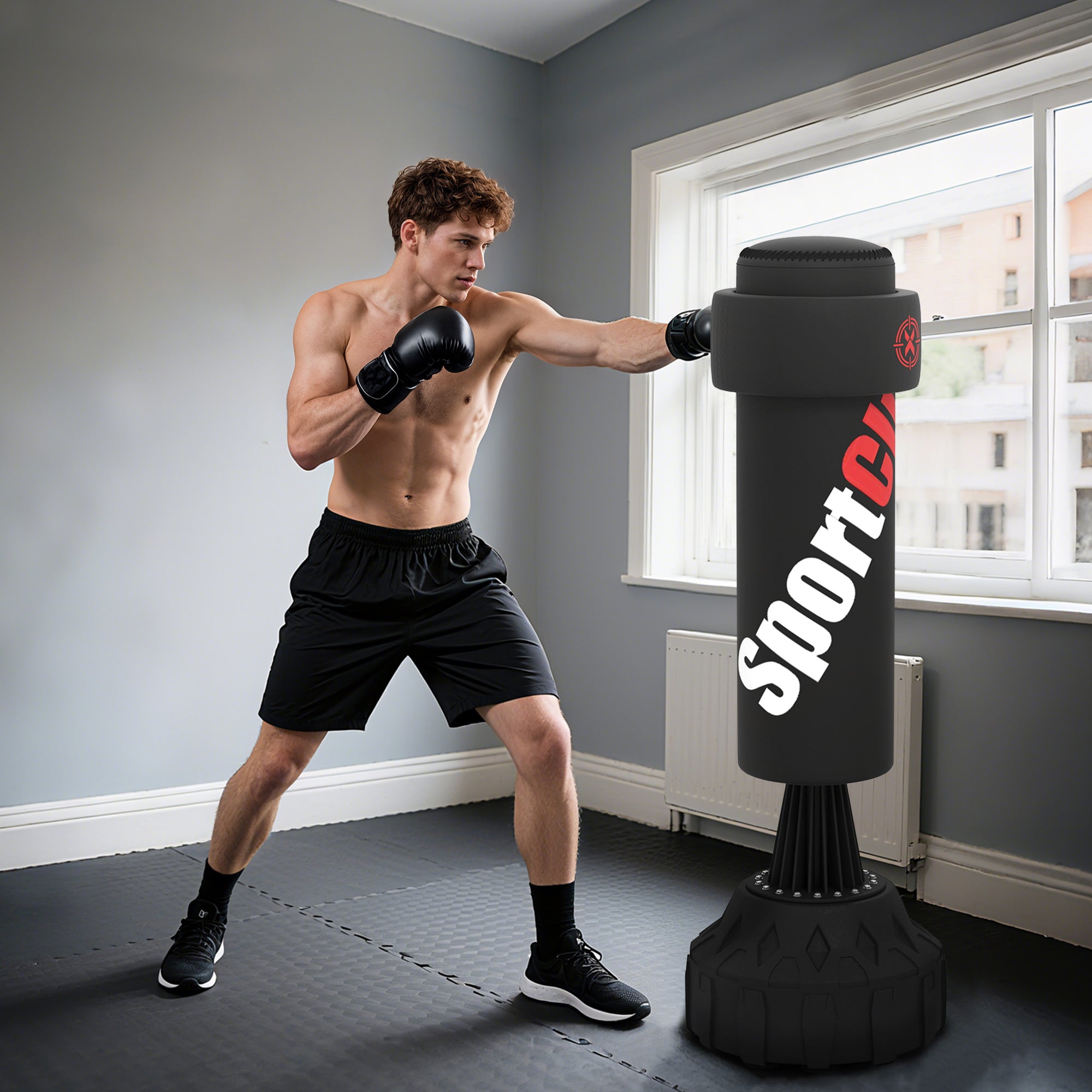 SPORTNOW 175cm Heavy Boxing Bag with Stand and Suction Cup Base ...