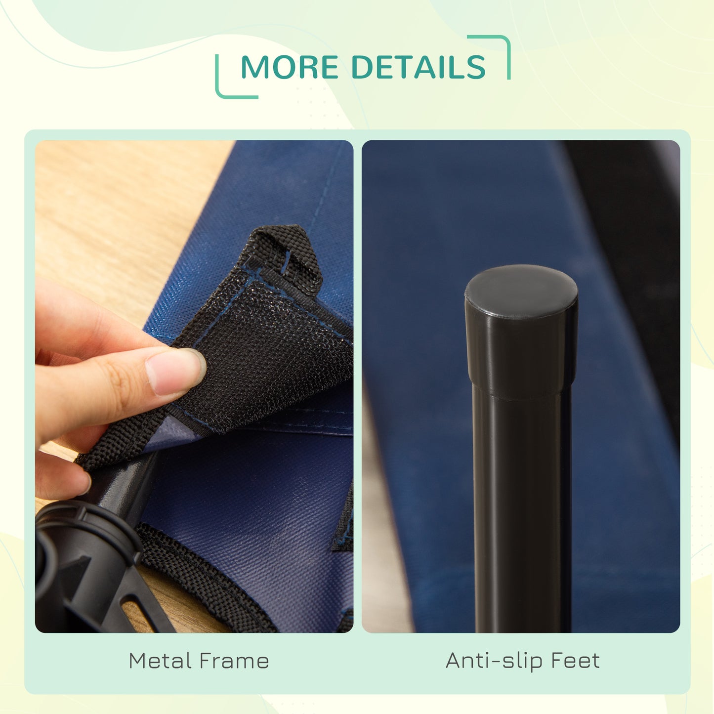 PawHut Raised Dog Bed Cat Elevated Lifted Puppy Pet Elevated Cot Portable Camping Basket â€“ Blue (Medium)