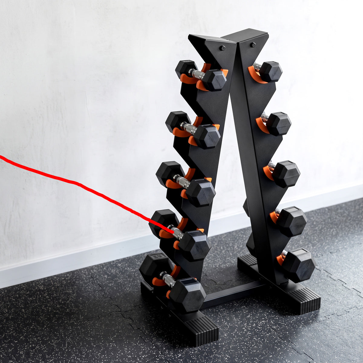 SPORTNOW 5-Tier Dumbbell Rack, A-Frame Weight Stand with Protective Washers, Non-Slip Feet, Space-Saving Storage for Home Gym