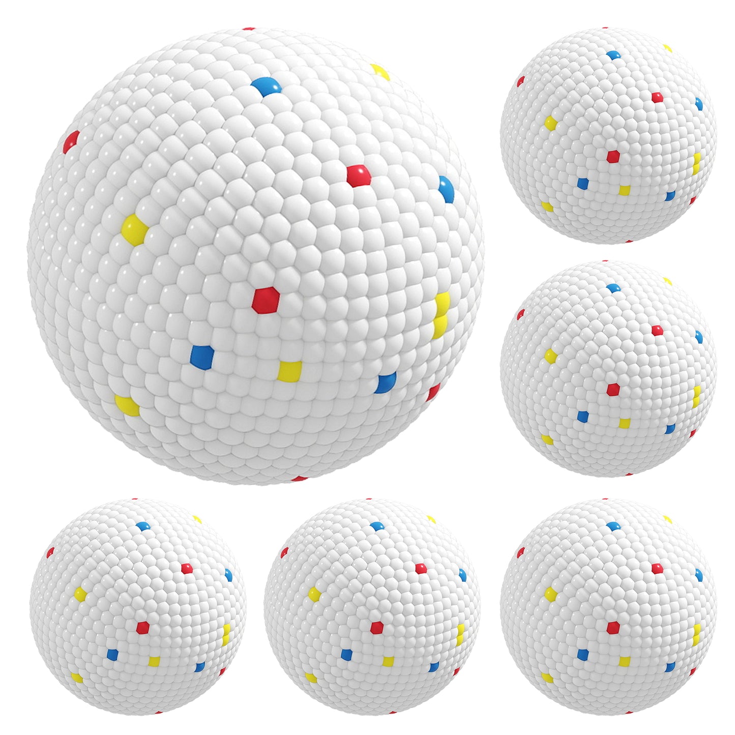 PawHut 6 Pack Dog Balls Toys Fits Aggressive Chewers, Indestructible Teething and Water ETPU Balls for Throw and Fetch