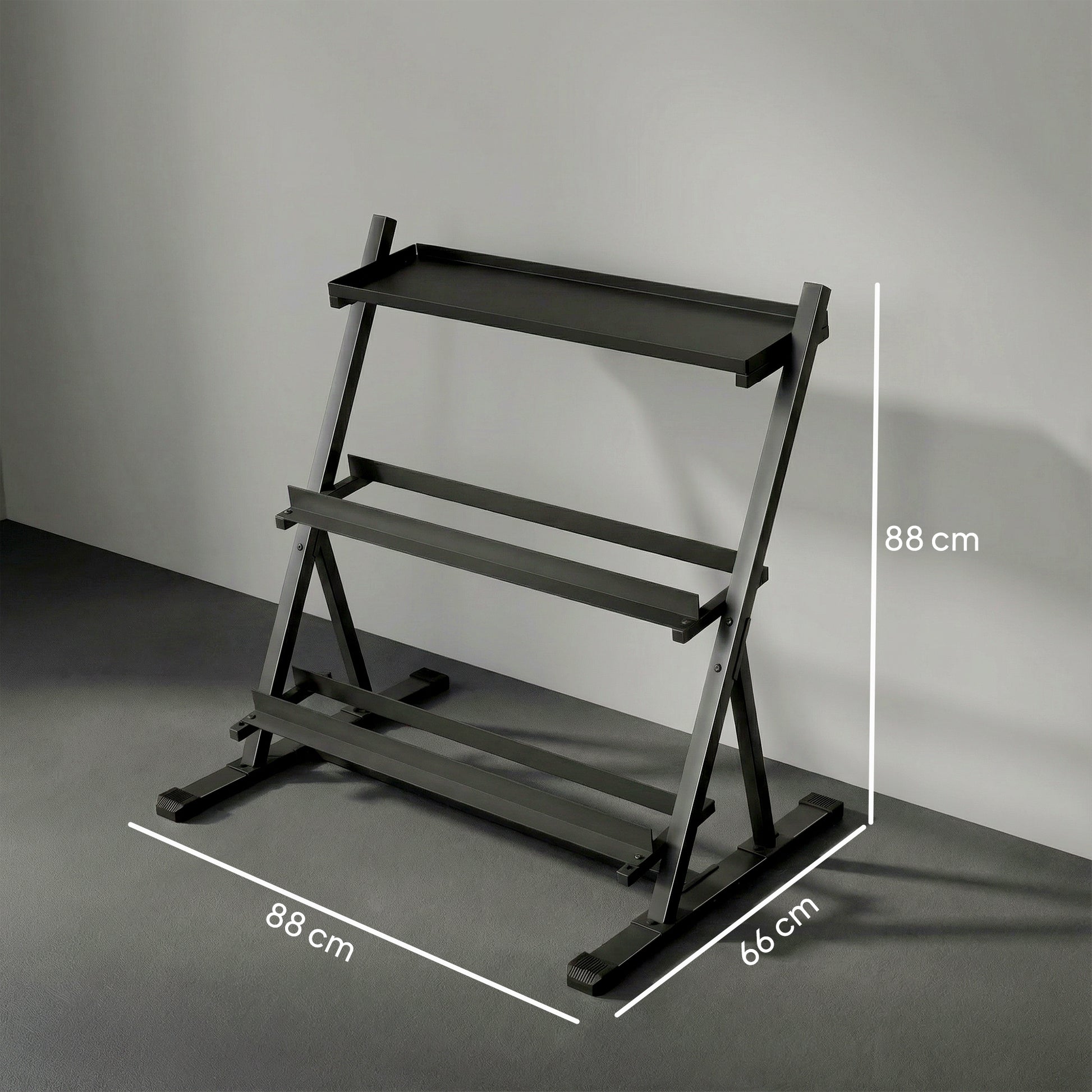 SPORTNOW 3-Tier Adjustable Dumbbell Rack, Heavy-Duty Weight Rack for Dumbbells, Kettlebells and Multiple Balls, Space-Saving Weight Storage Stand for Home Gym, 200 KG Capacity