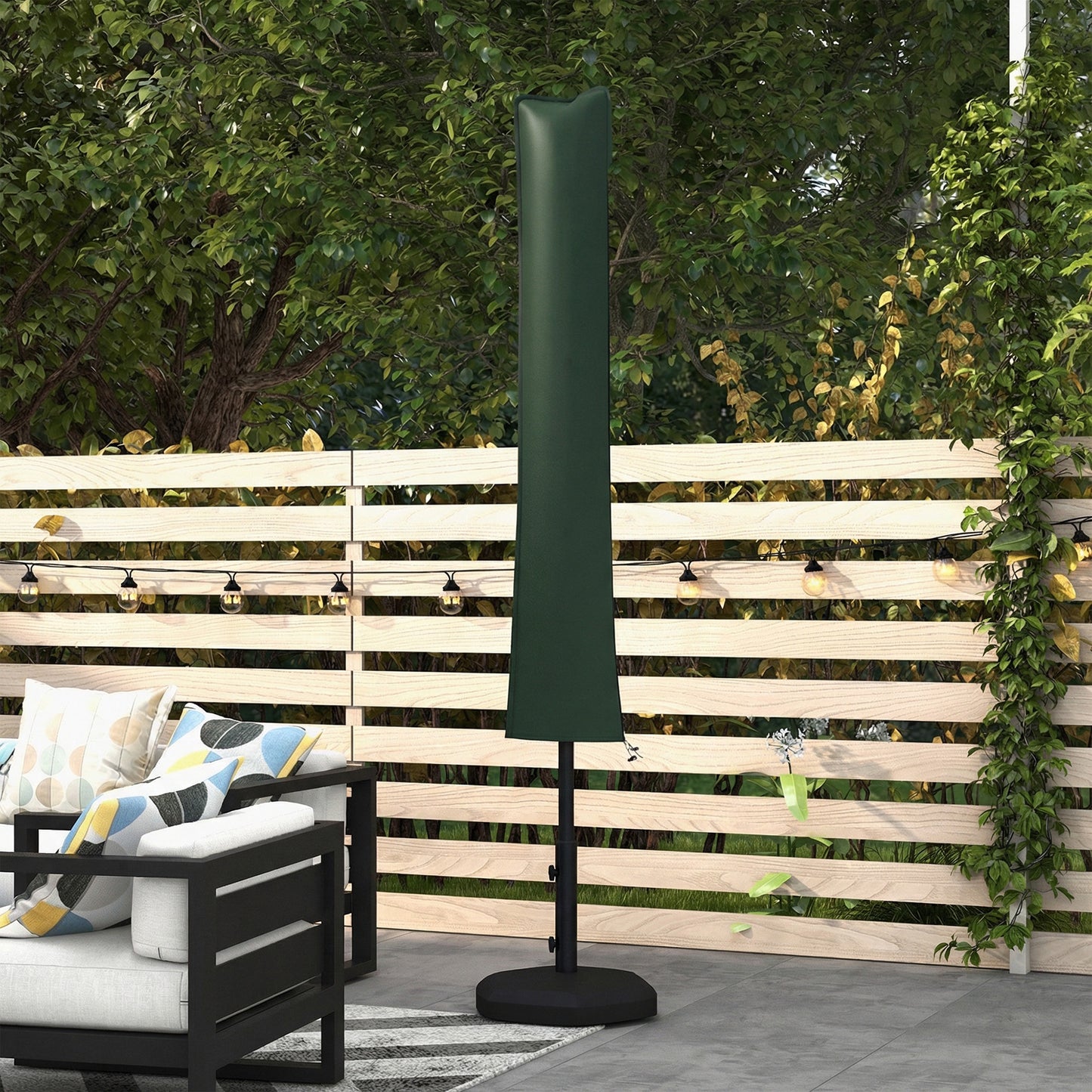 Outsunny Parasol Cover, Cantilever Umbrella Cover for 2-3.5 m Parasols, Banana Umbrella Protector with Zipper, Green