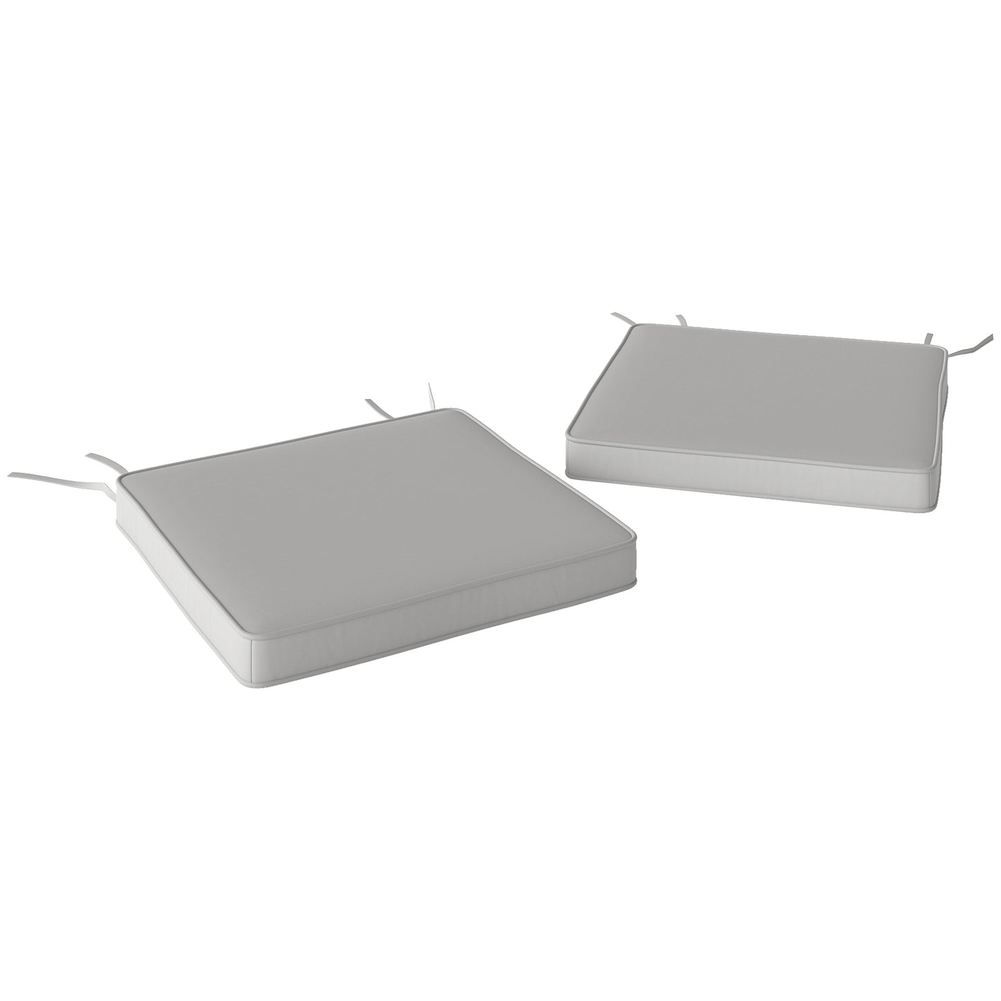 Outsunny Set of Two 45 x 45cm Garden Seat Cushions - Light Grey Default Title
