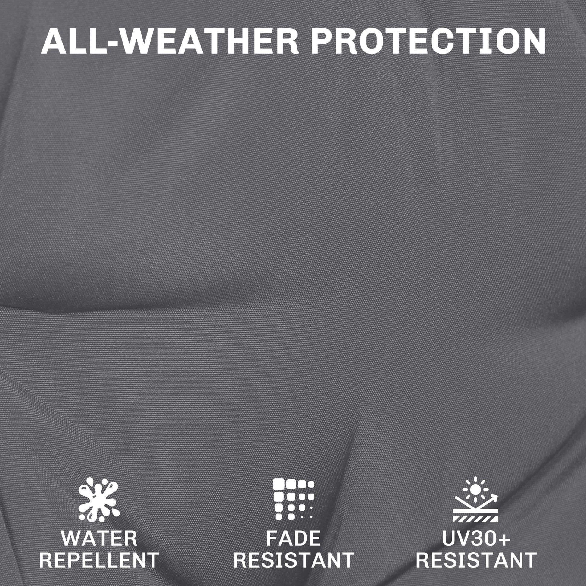 Outsunny Outdoor Chair Seat Cushions Set of 2, Garden Chair Cushions with 7cm Thick Foam & Ties, Dark Grey