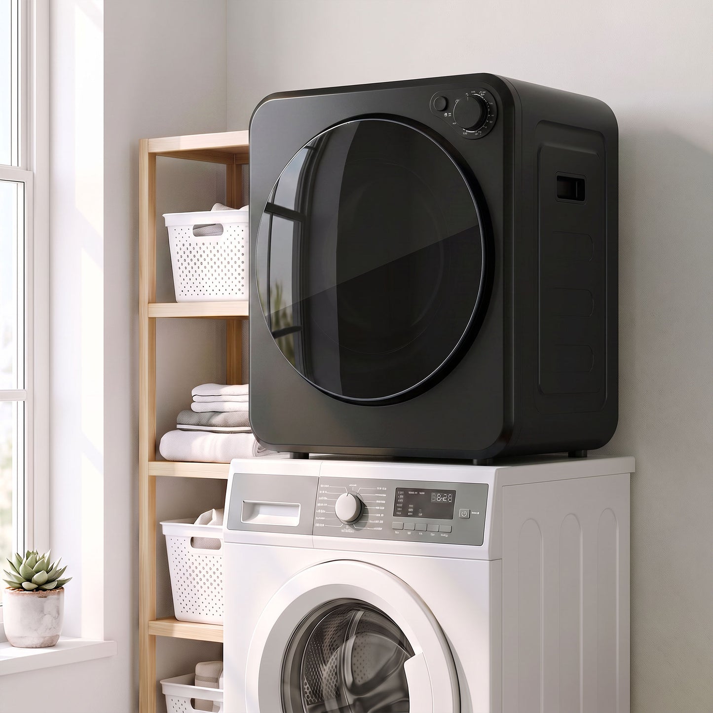 HOMCOM 4kg Front Load Laundry Dryer, Portable Clothes Dryer with 2 Power Modes, 400W/800W, Black