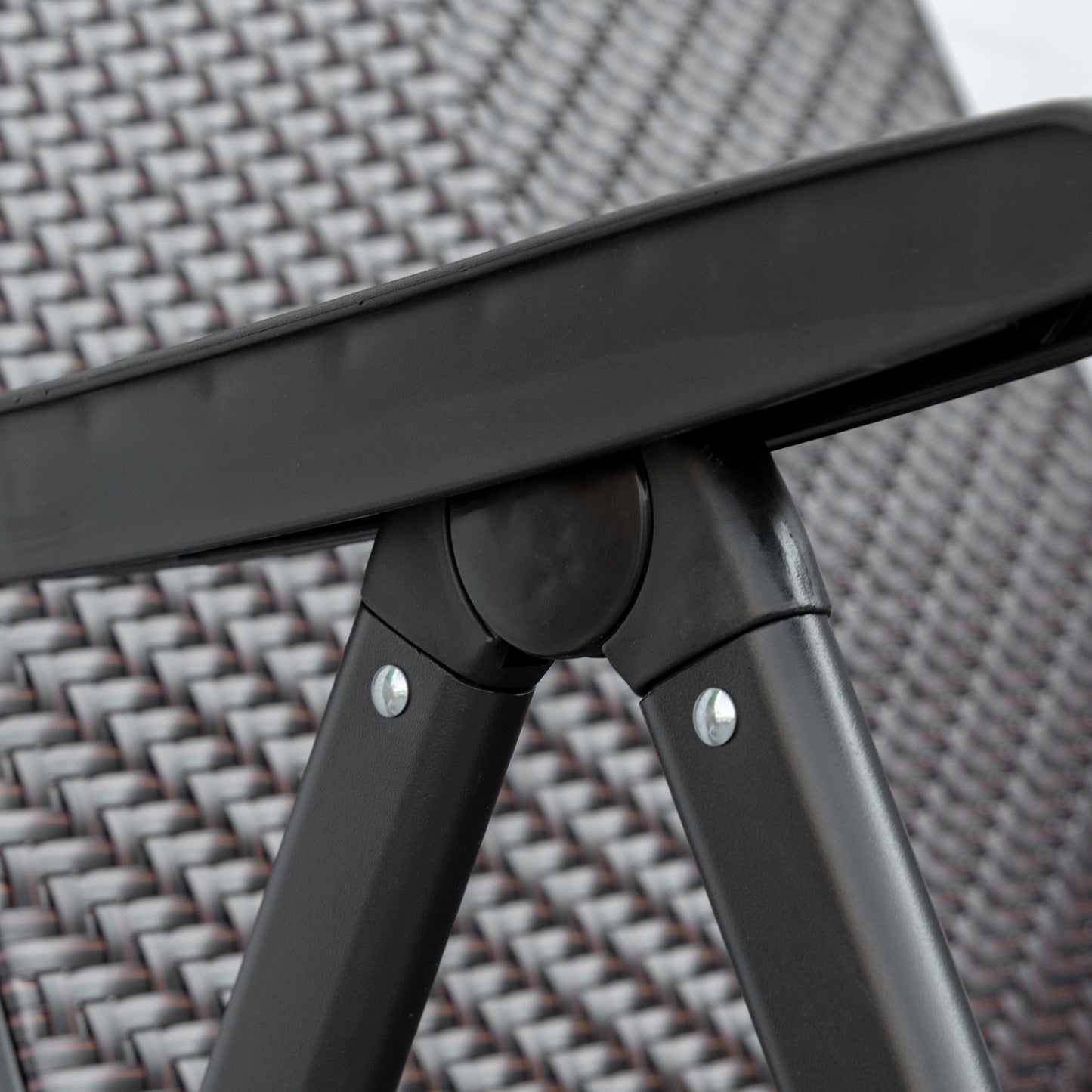 Outsunny Set of Two Folding Garden Chairs, with Seven-Position Adjustable Backs - Brown