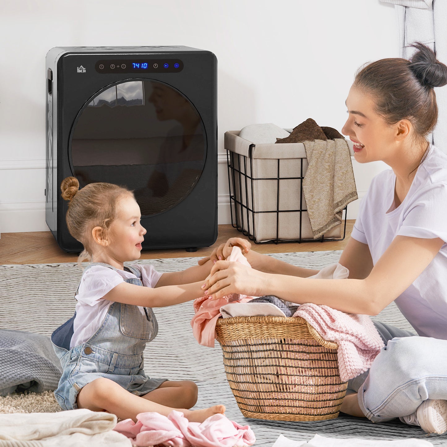 HOMCOM 4kg Compact 40-60  Tumble Dryer - Black