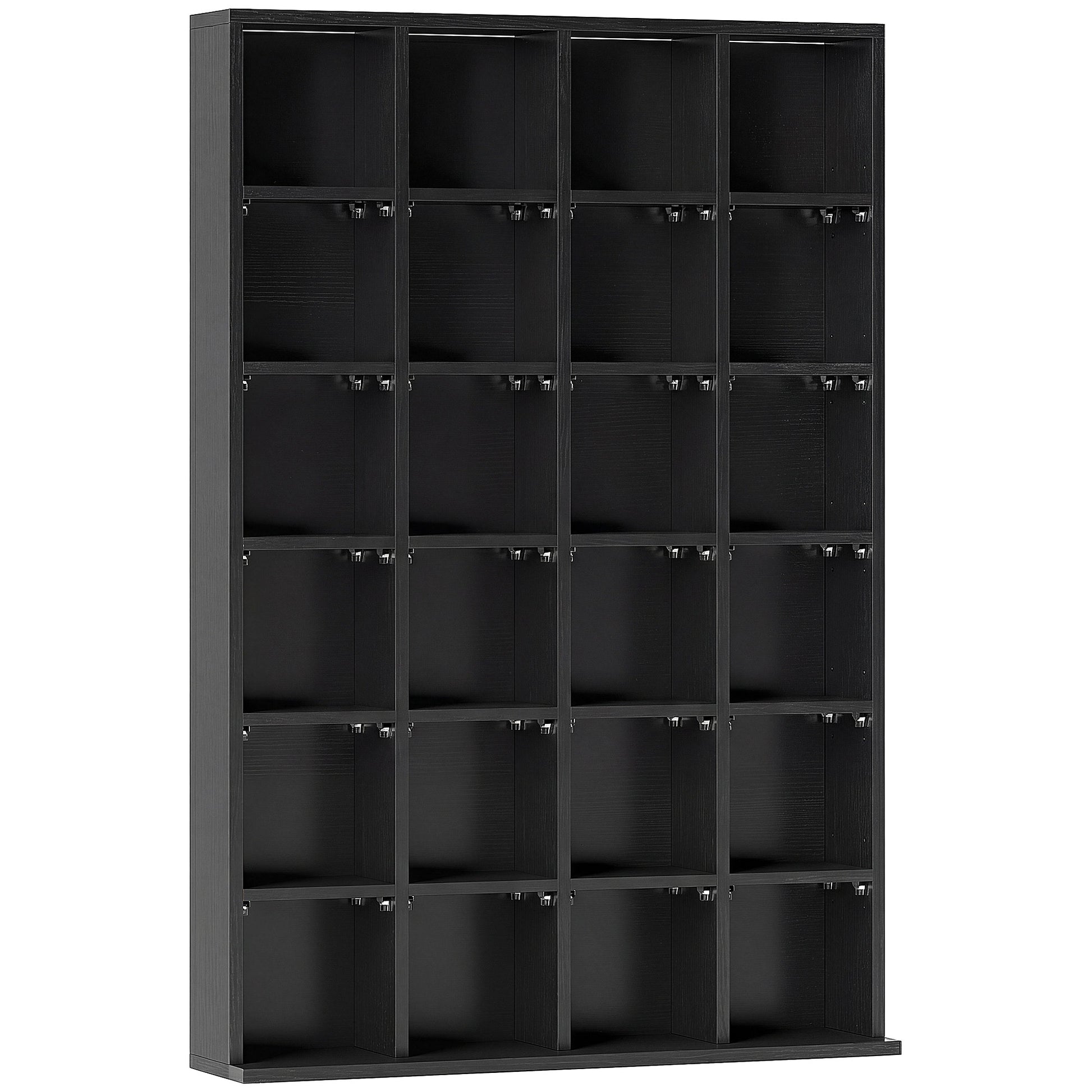 HOMCOM CD Storage Unit with Adjustable Shelves, 89 x 130.5 cm, Black