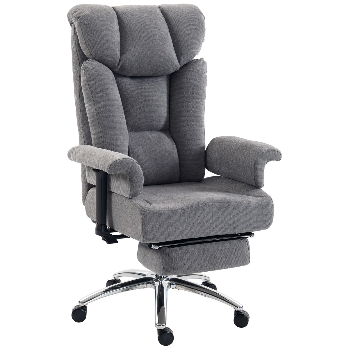 HOMCOM Big and Tall Office Chair, 250 kg Heavy Duty Executive Desk Chair with Adjustable Armrests and High Back, Dark Grey