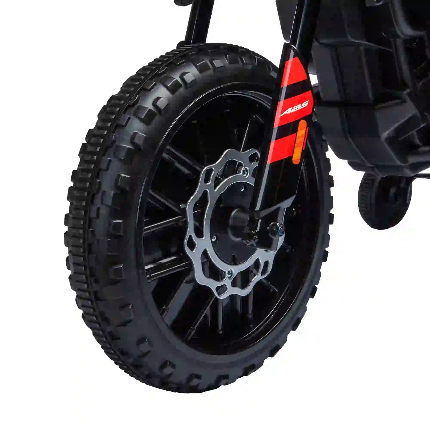 12V Aprilia Licensed Kids Motorbike with Training Wheels, Spring Suspension, LED Headlight, USB, Music, Red/Black