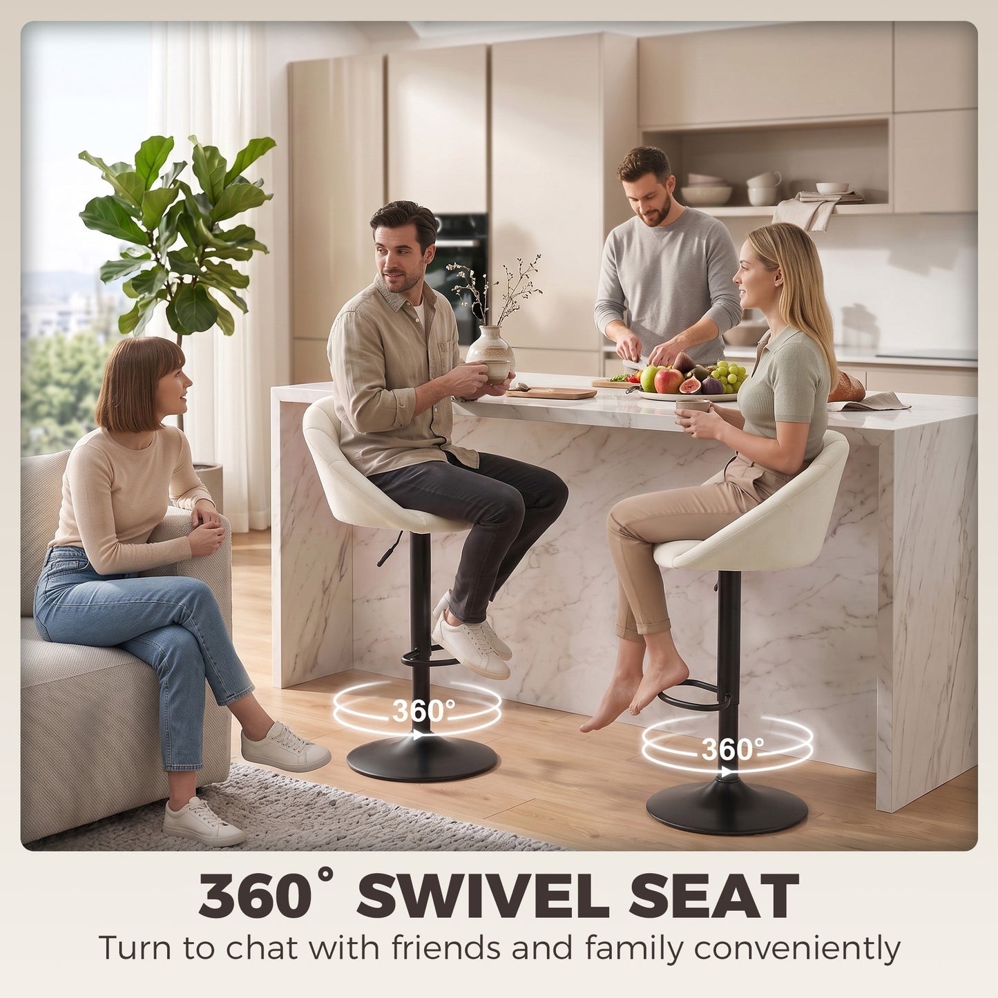 HOMCOM stool counter backs