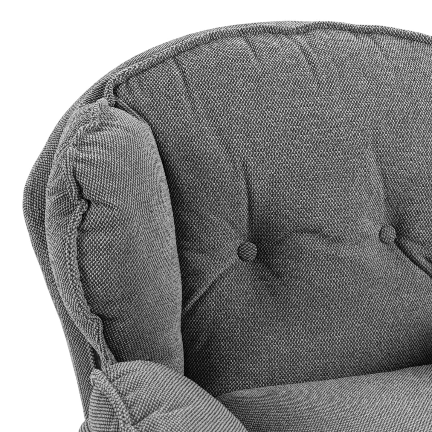 HOMCOM Armchair with Adjustable Footstool, 360Â° Swivel Chenille Cloud Accent Chair with Thick Cushion, Steel Base, Grey