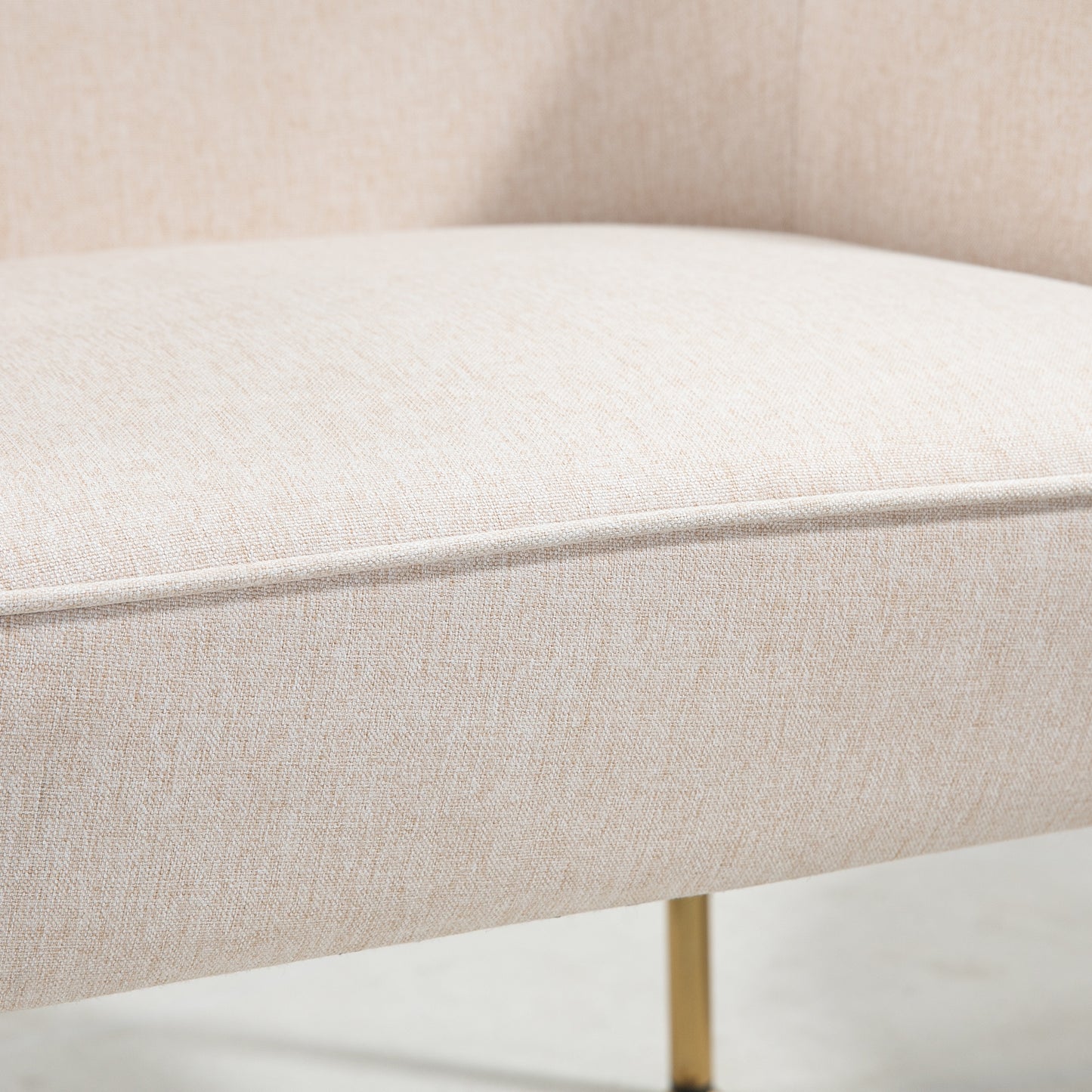 HOMCOM Accent Chair, Living Room Armchair, Vanity Chair with Gold Plating Metal Legs and Soft Padded Seat for Bedroom and CafÃ©, Set of 2, White