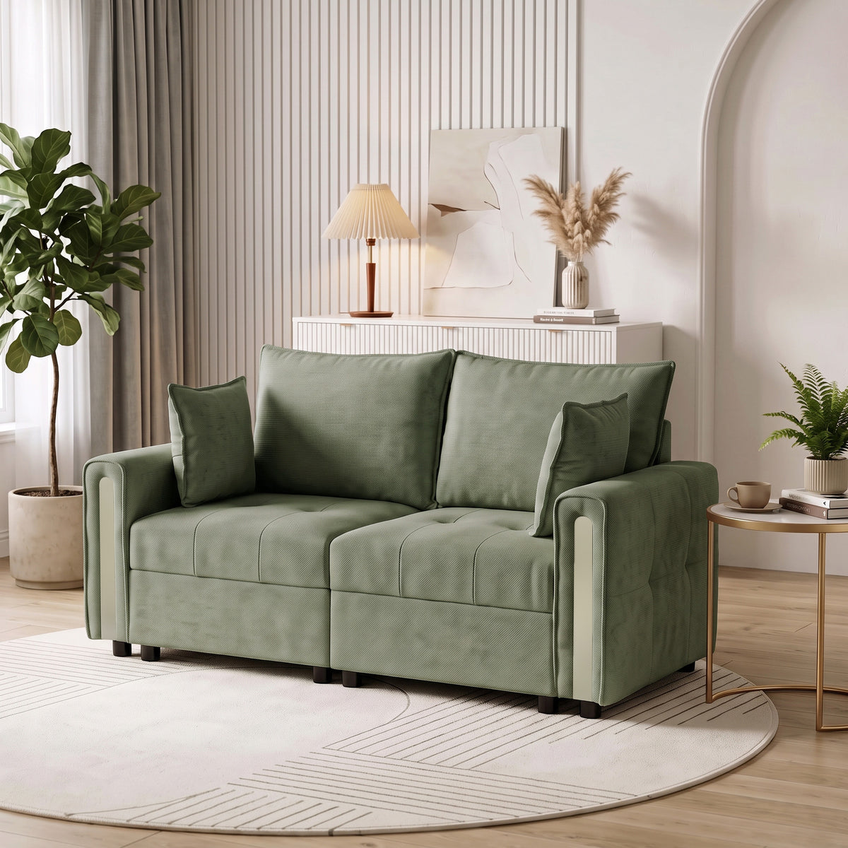 HOMCOM 2 Seater Sofa with Lift-Up Storage, 168 cm Comfy Velvet Small Couch with Wide Deep Seat, Plush Backrest, Thick Padding, 2 Pillows, Loveseat for Living Room, Home Office, Dark Green