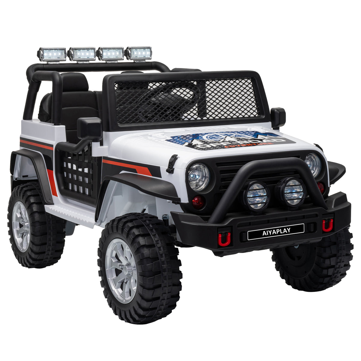AIYAPLAY 12V Kids Electric Ride on Car with 2 Motors, Remote Control, Soft Start, Four-Wheel Suspension, Seat Belt Default Title