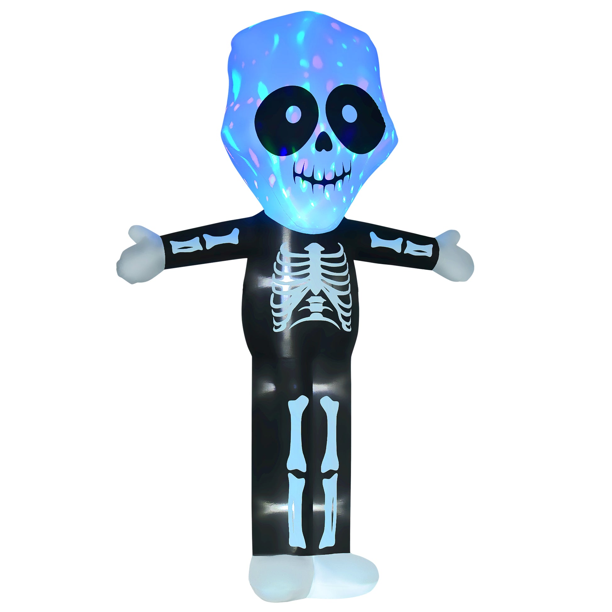 HOMCOM 3m Halloween Inflatable Skeleton Ghost Decoration, LED Lighted for Home Indoor Outdoor Garden Lawn Decoration Party Prop Default Title