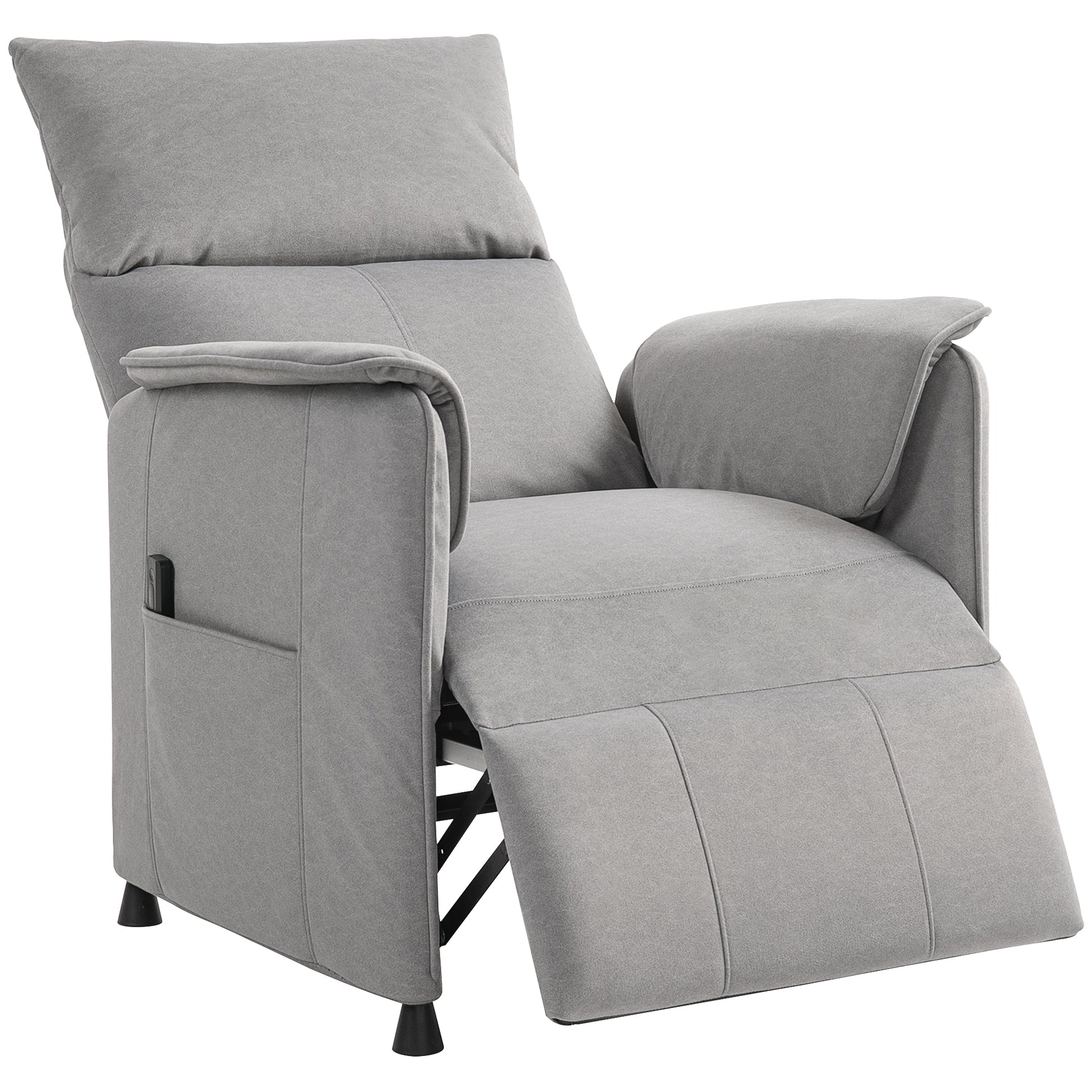 HOMCOM Power Recliner Chair, Reclining Chair with Remote, Pocket Springs, Silent Motor and Side Pockets, Grey Default Title