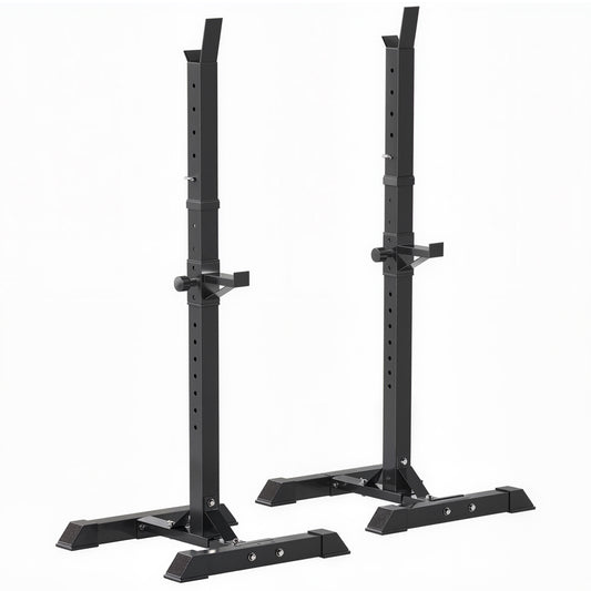 HOMCOM Adjustable Squat Rack, Weight Strength Training Bench Press Rack Weight Bench Supporter for Home Gym Exercise, Max Load 150kg, 124-154cm