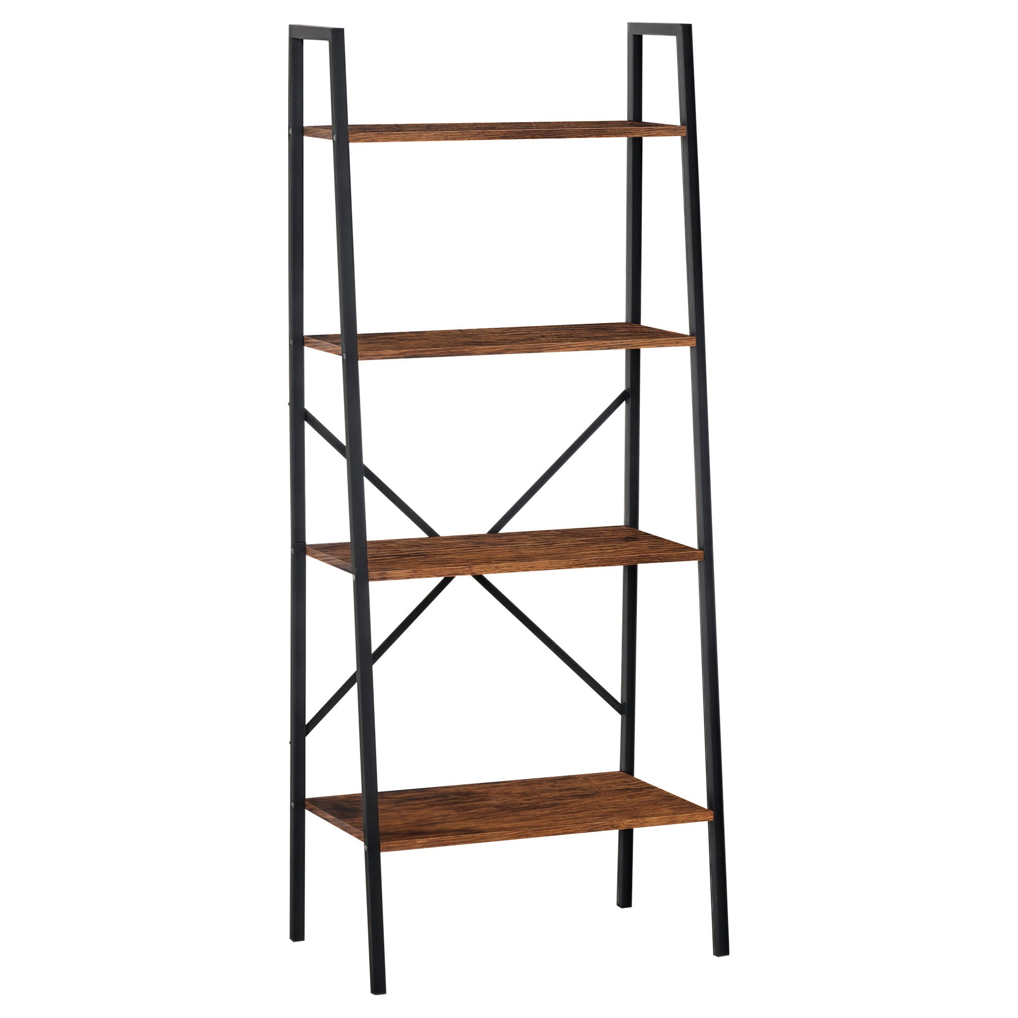 Liam Rack HOMCOM Ladder Shelf, Bookshelf, 4-Tier Industrial Storage Rack for Liv ...
