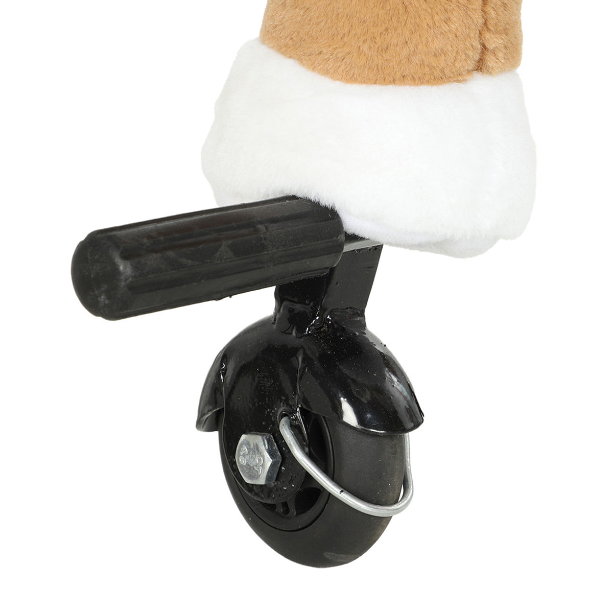 AIYAPLAY Rocking Horse, Plush Ride On Horse with Hoof Sounds, Music, Rolling Wheels and Pedal for 3-7 Years, Up to 50kg, Brown