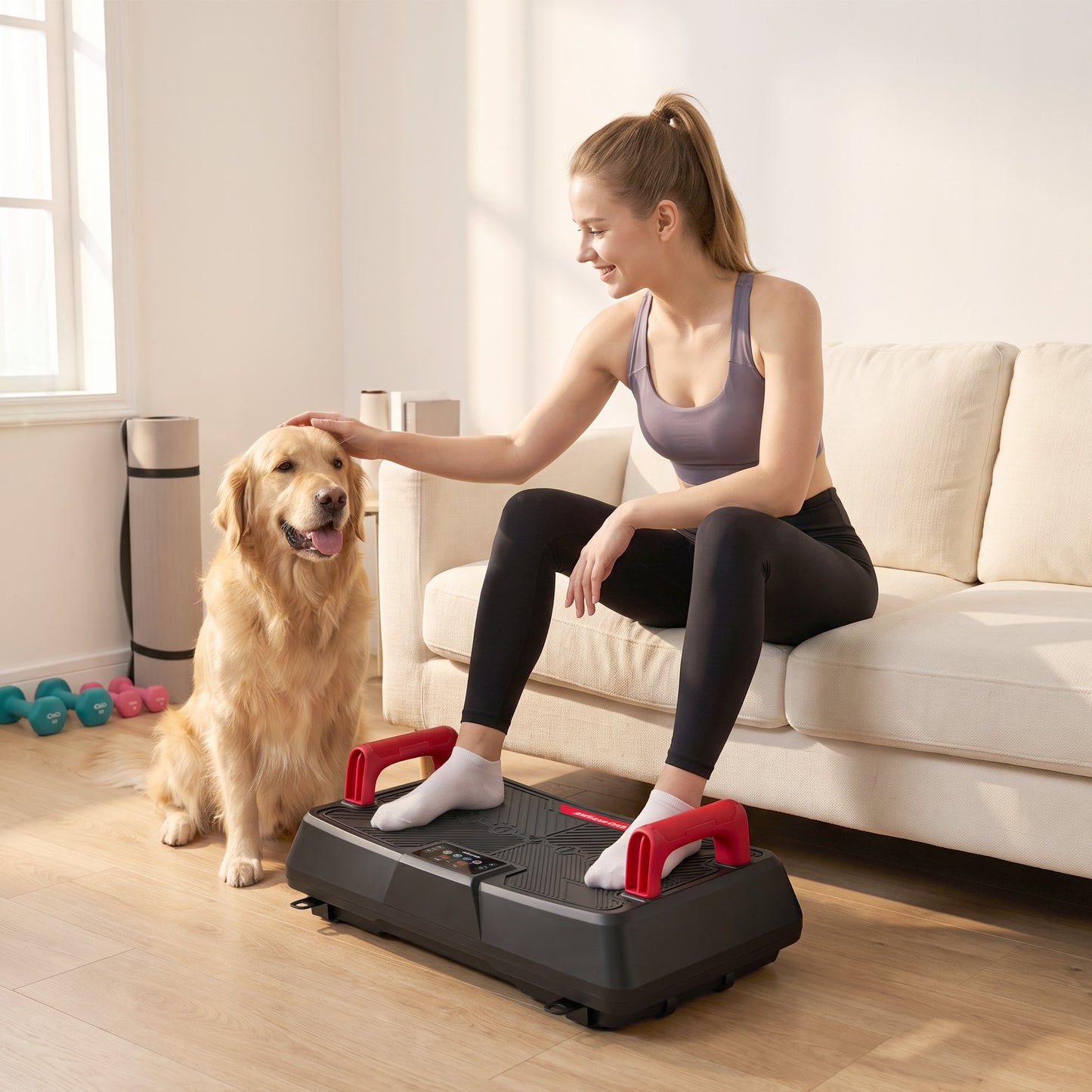 SPORTNOW Vibration Plate Exercise Machine with 99 Speed Levels, 3 Programs, Quiet Vibrating Plate with Resistance Bands