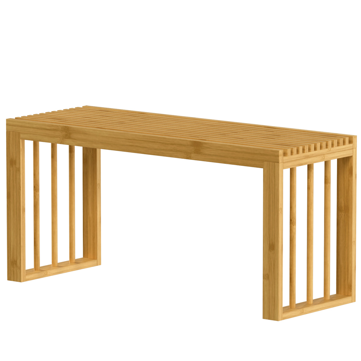 HOMCOM 90 cm Bamboo Shoe Bench Backless Hallway Bench Seat, Wood Indoor Decor for Entryway, Natural