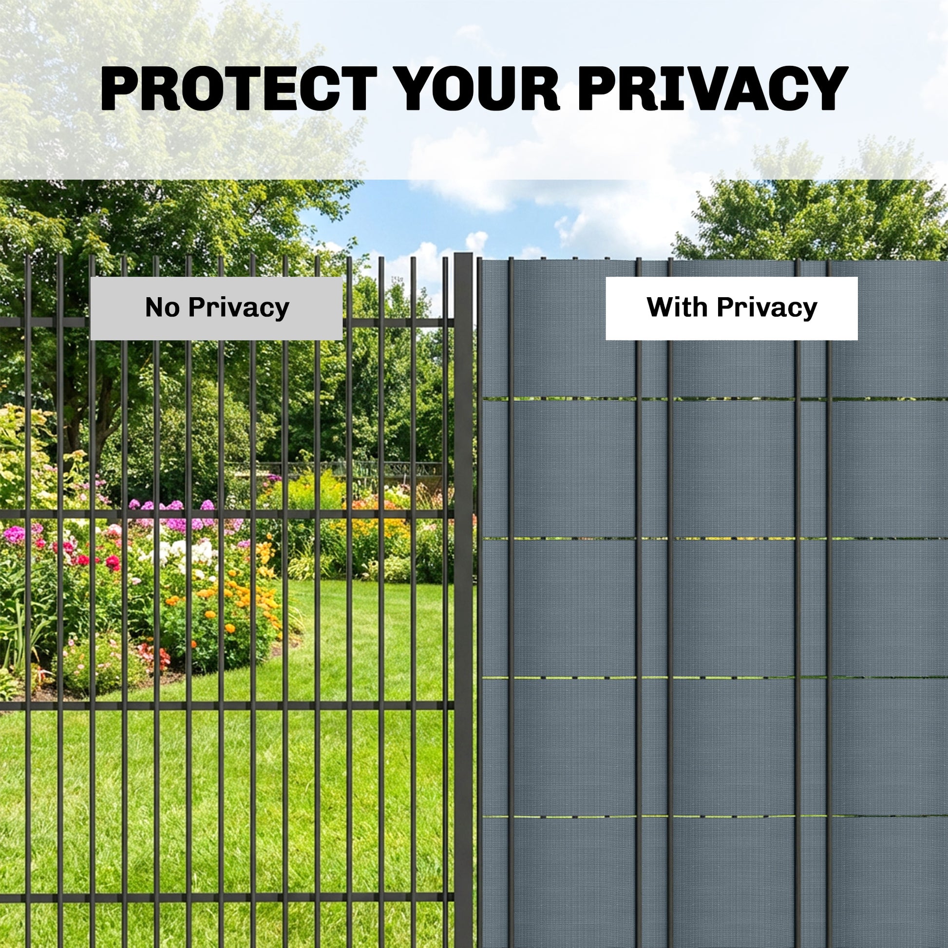 Outsunny 2Pcs Privacy Garden Screen Fence, UV Resistant Waterproof Windbreak Fencing, 70mx19cm, Grey
