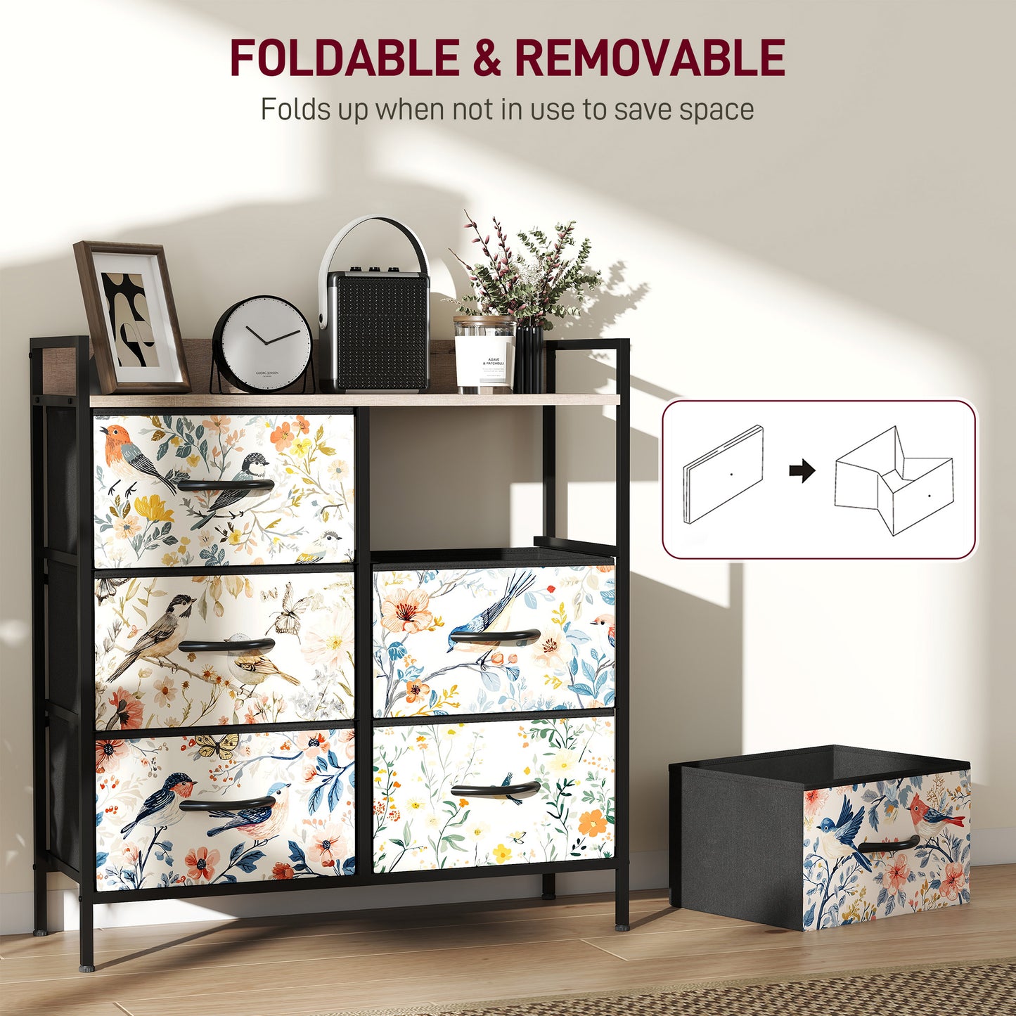 HOMCOM 6-Drawer Chest of Drawers - White