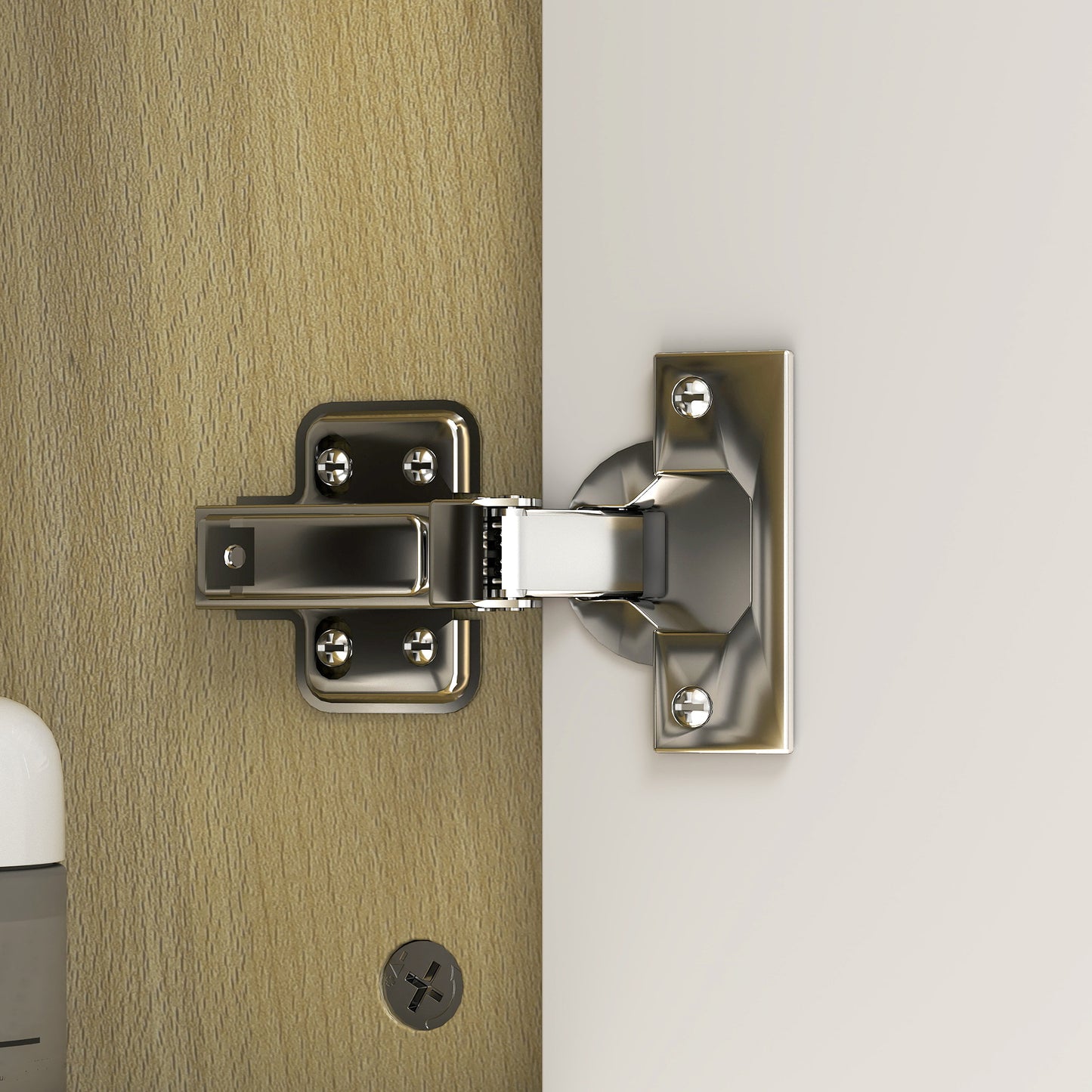 HOMCOM Bathroom Mirror Cabinet with Open Storage Shelves - Natural Wood Finish