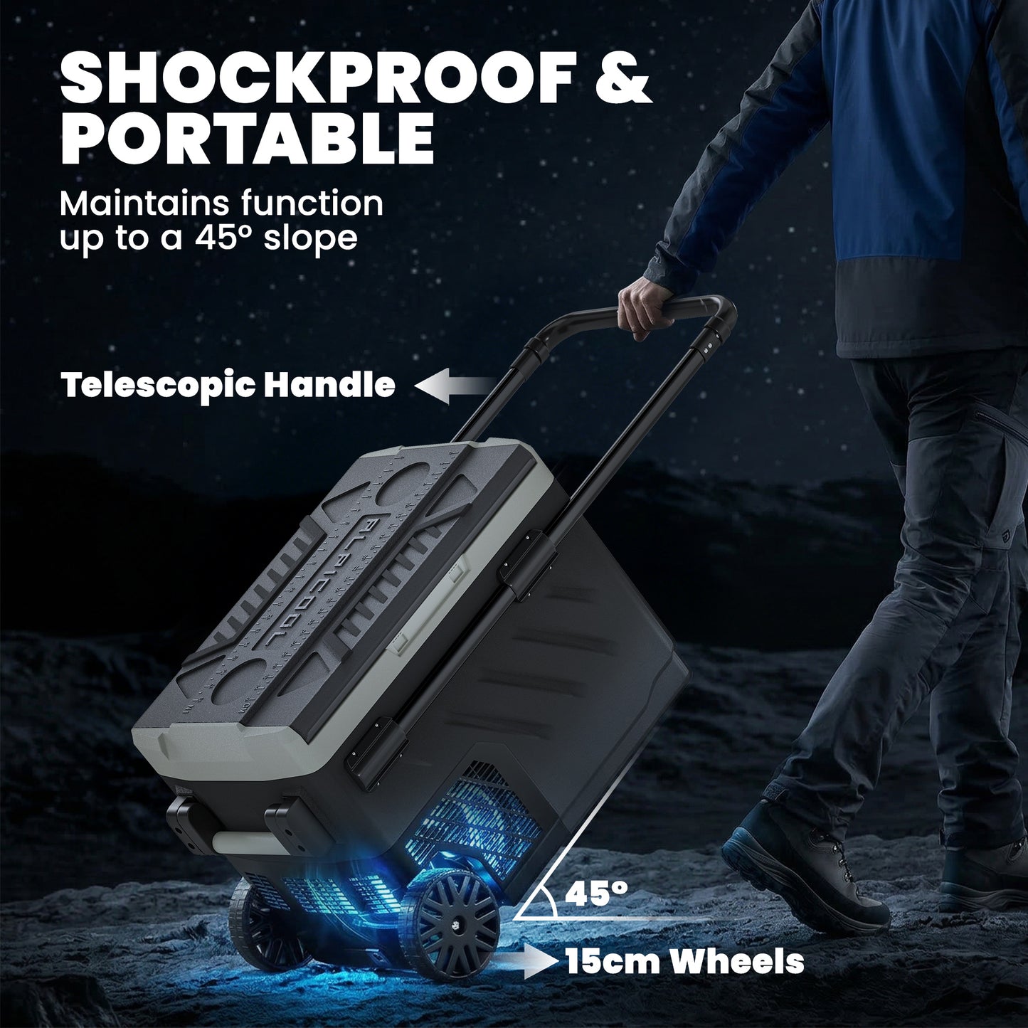 Outsunny 40L Compressor Car Fridge Freezer, Dual Zone Camping Refrigerator with App Control, Telescopic Handle, -20â„ƒ-20â„ƒ