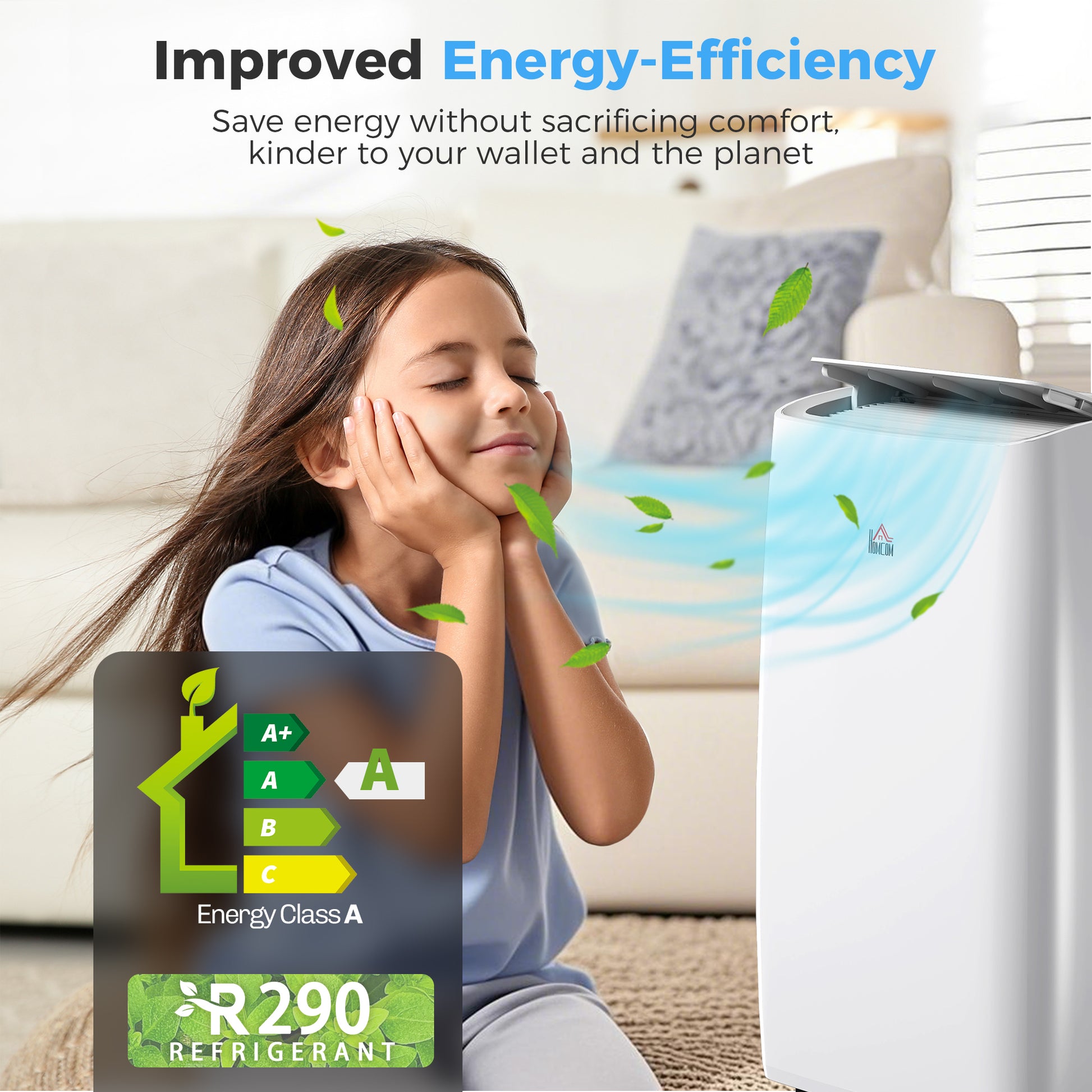 HOMCOM Portable Air Conditioner 12000 BTU, 4-in-1 Air Conditioning Unit, Dehumidifier, Cooling, Fan, Sleep Mode with 3 Speeds, Remote Control, LED Display, 24H Timer, Window Kit, Children Lock, 35mÂ²