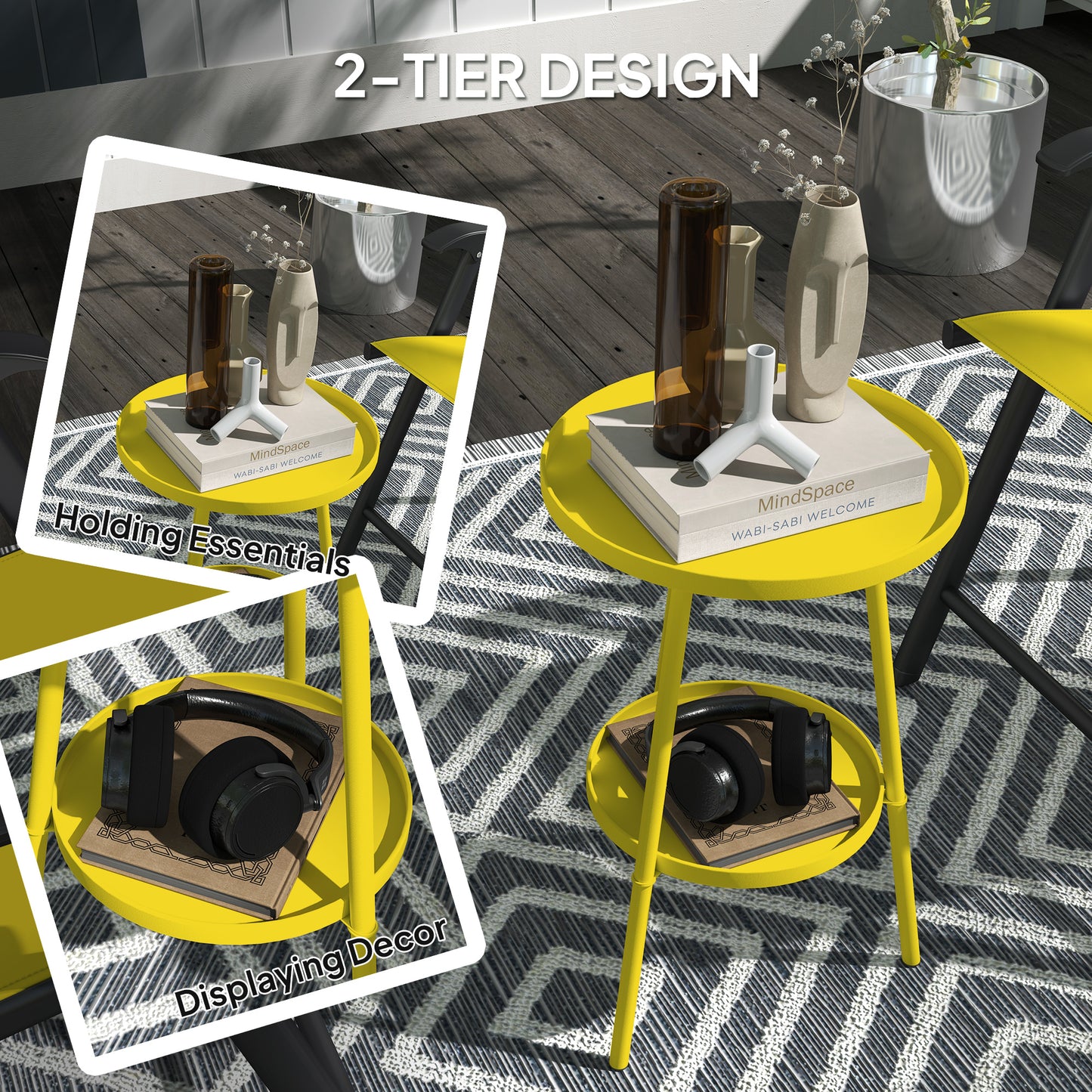  so they aren't damaged.</li><li>Metal structure: Protective finish - outdoor table is strong and resistant to the elements - suitable for both indoor and outdoor use.</li><li>Compact: A lightweight small bistro table