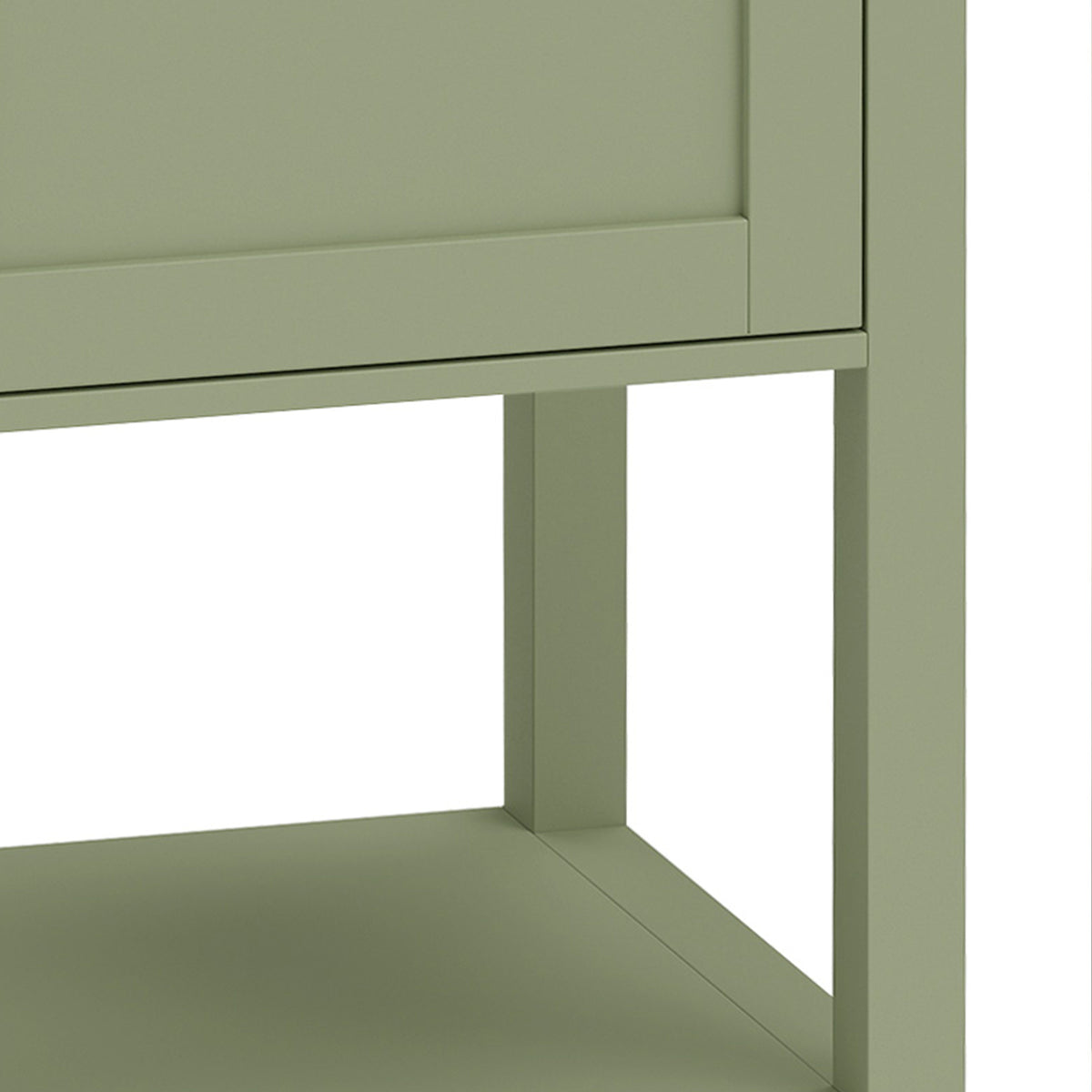 HOMCOM Under Sink Bathroom Cabinet with 2 Doors, Open Shelf and U-Shape Cut-Out for Basin with or without Pedestal, Green